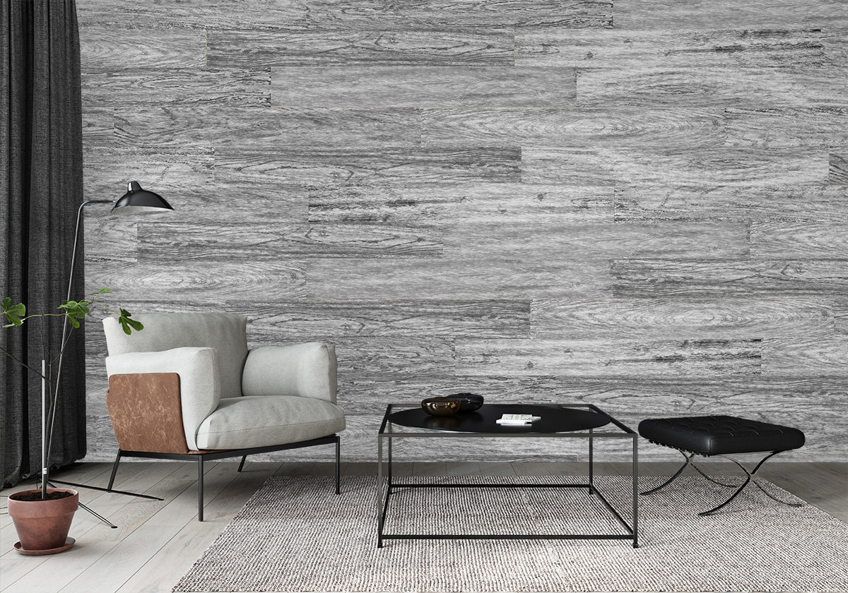 Woodgrain Wallpaper Plank/Tile - Gray