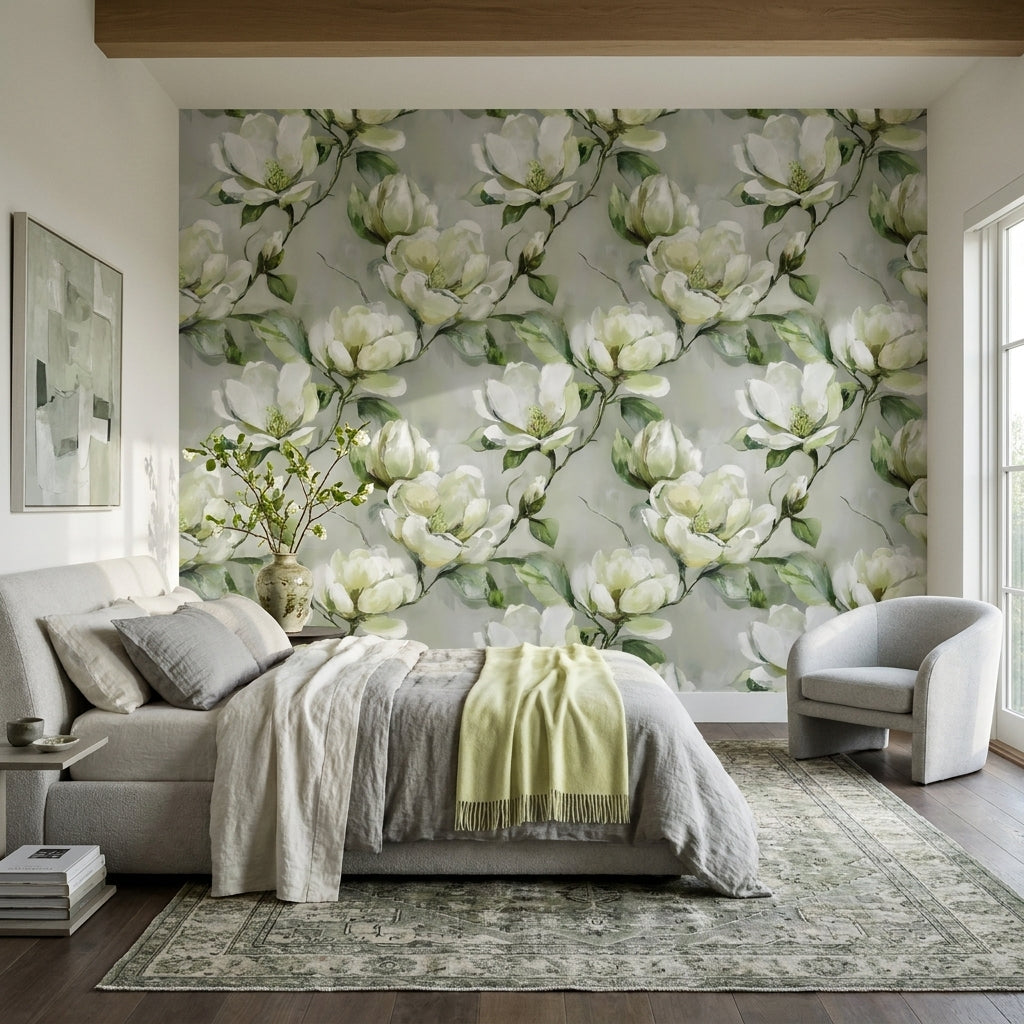 Magnolia Bloom —  Bold Florals Luxury Wallpaper