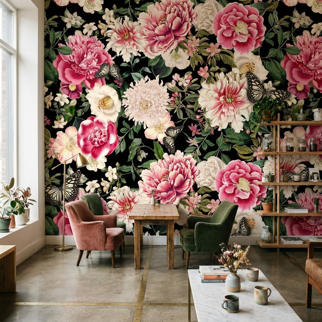 Butterfly Garden  —  Bold Florals Luxury Wallpaper