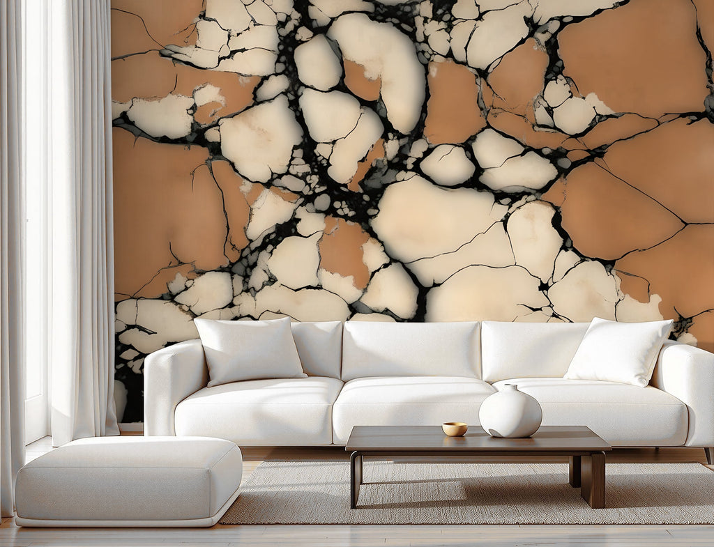 Terracotta Stone — Abstract Luxury Wallpaper Mural