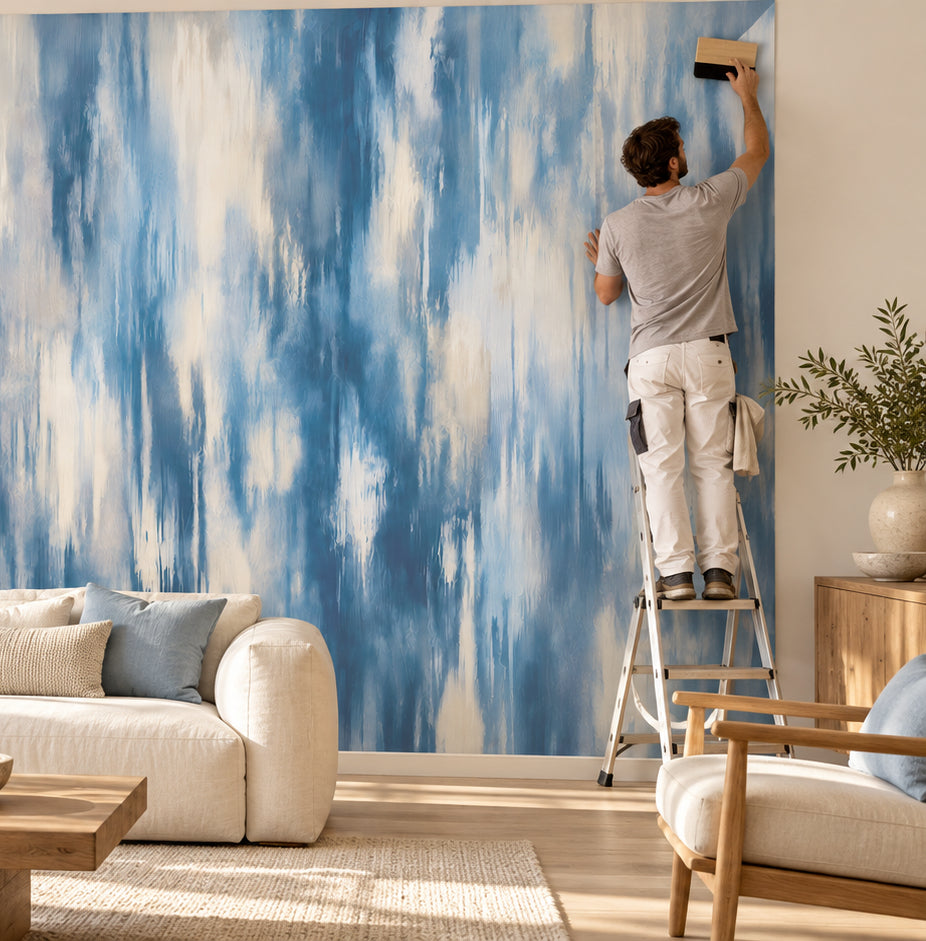 Soft Washed Ikat - Abstract Luxury Wallpaper Murals