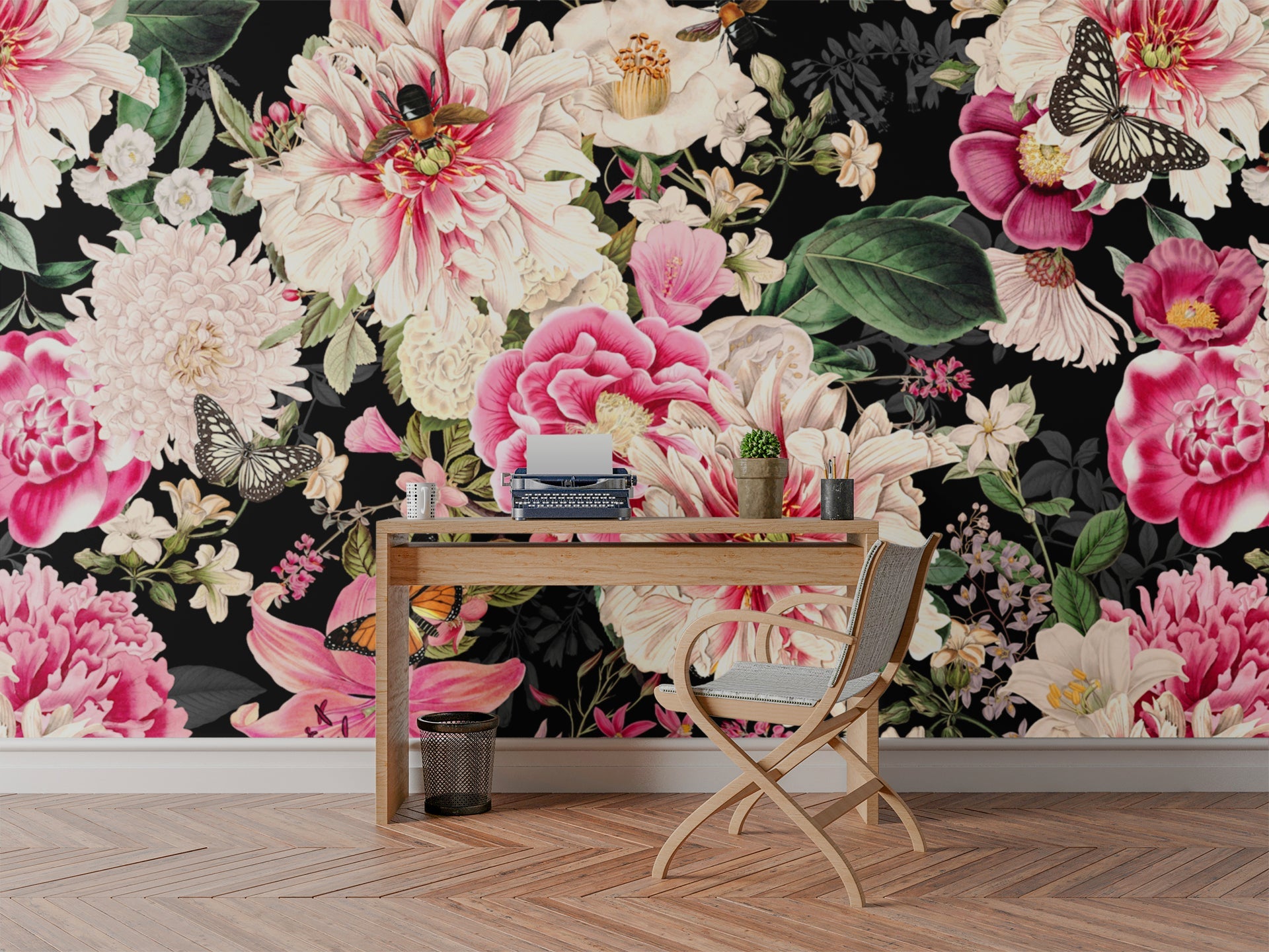 Floral Fantasy Blooms & Butterflies — Bold Florals Luxury Wallpaper Mural