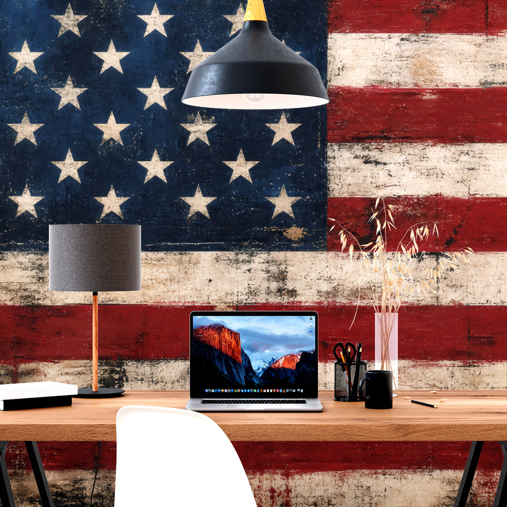 Old Glory — Rustic Farmhouse Luxury Wallpaper Mural