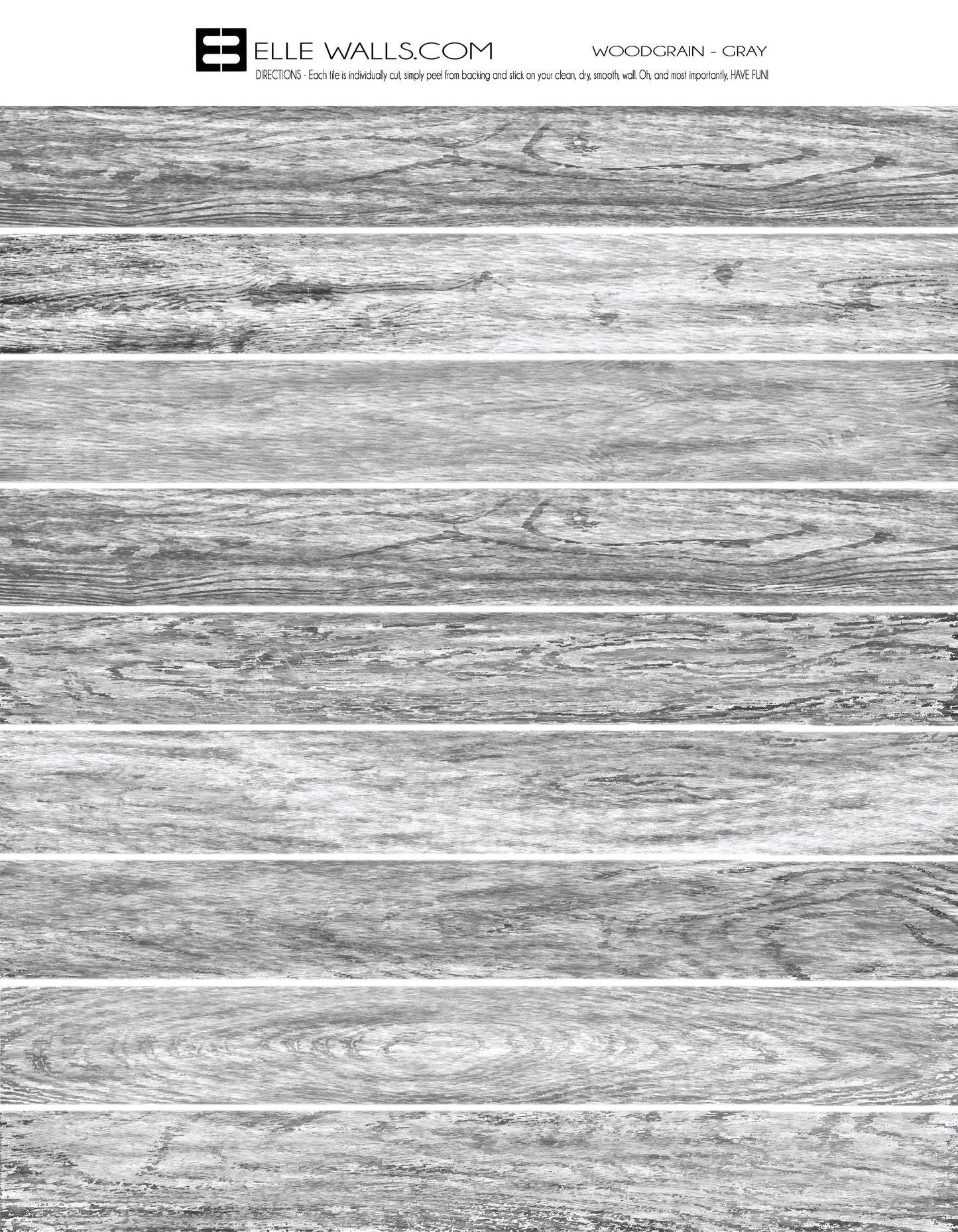 Woodgrain Wallpaper Plank/Tile - Gray