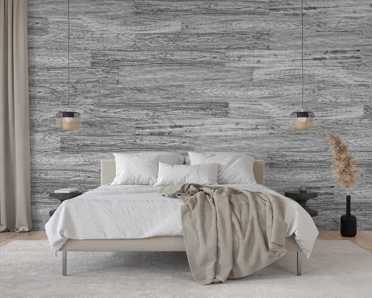 Woodgrain Wallpaper Plank/Tile - Gray