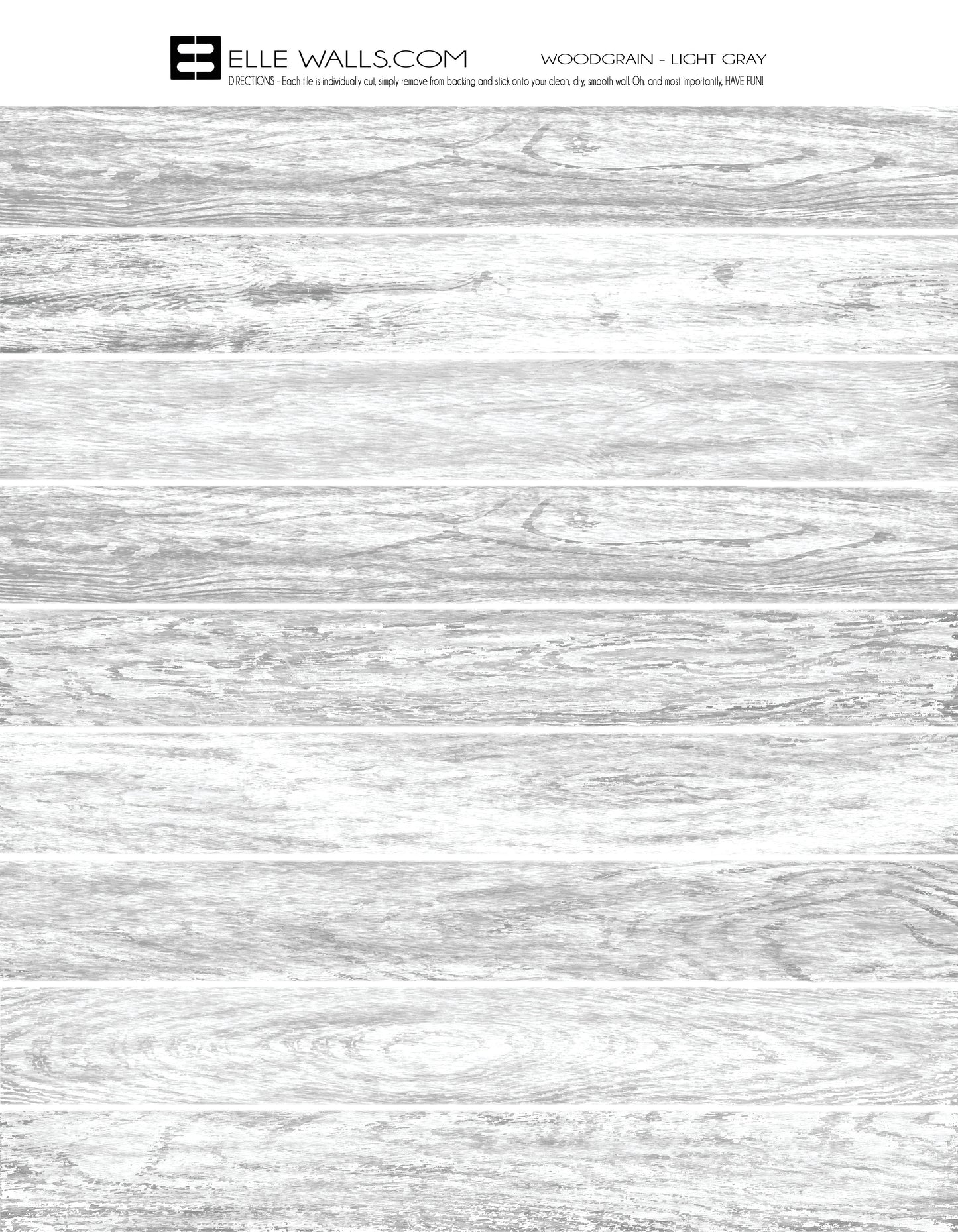 Woodgrain Wallpaper Plank/Tile - Light Gray