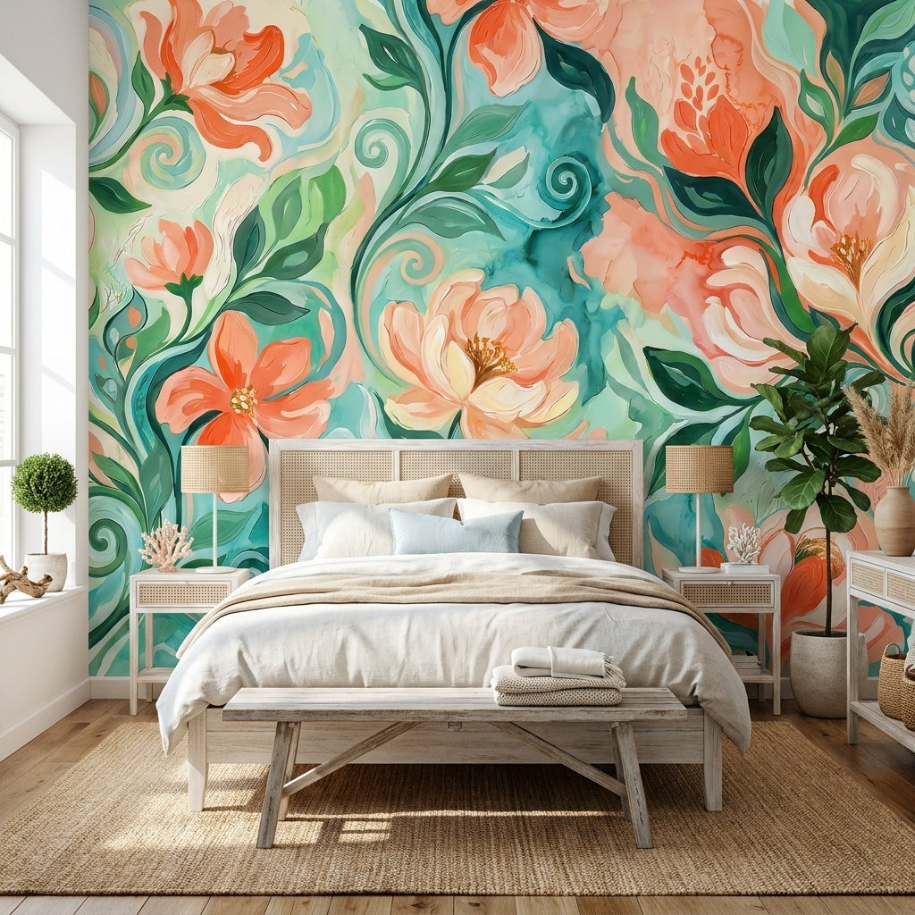 Coral Waltz —  Bold Florals Luxury Wallpaper