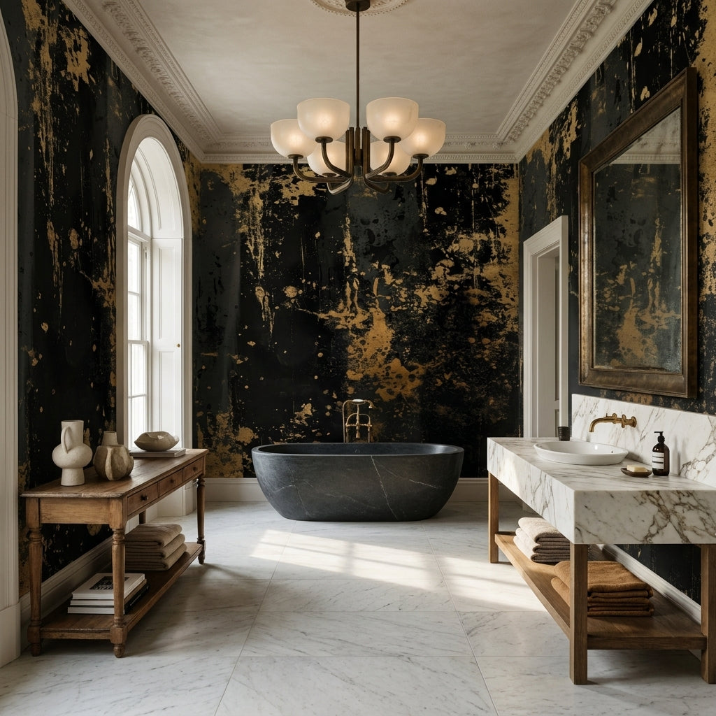 Weathered Veil  —  Luxe Textures Luxury Wallpaper