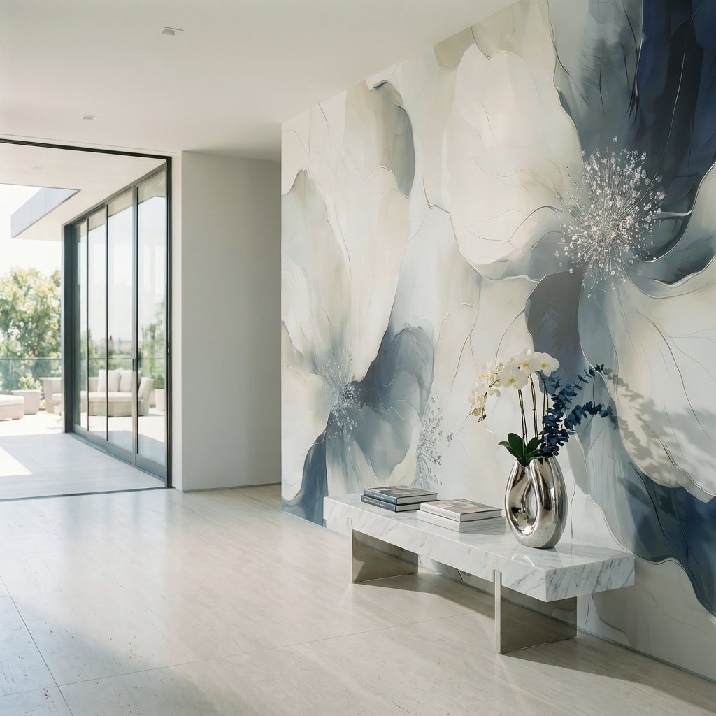 Blue Blooms - Bold Floral Luxury Wallpaper Murals