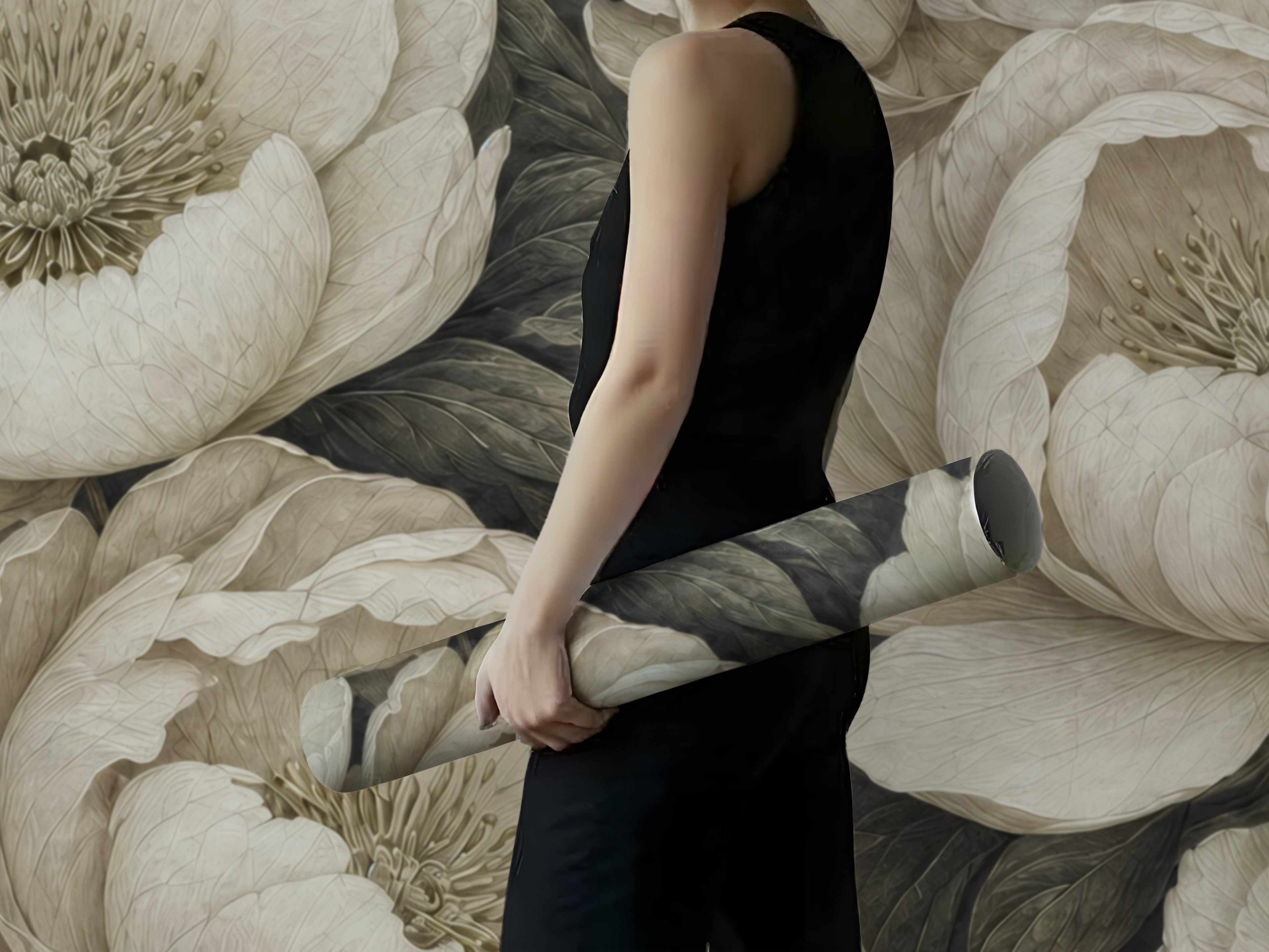 Sage Noir — Bold Florals Luxury Wallpaper Mural