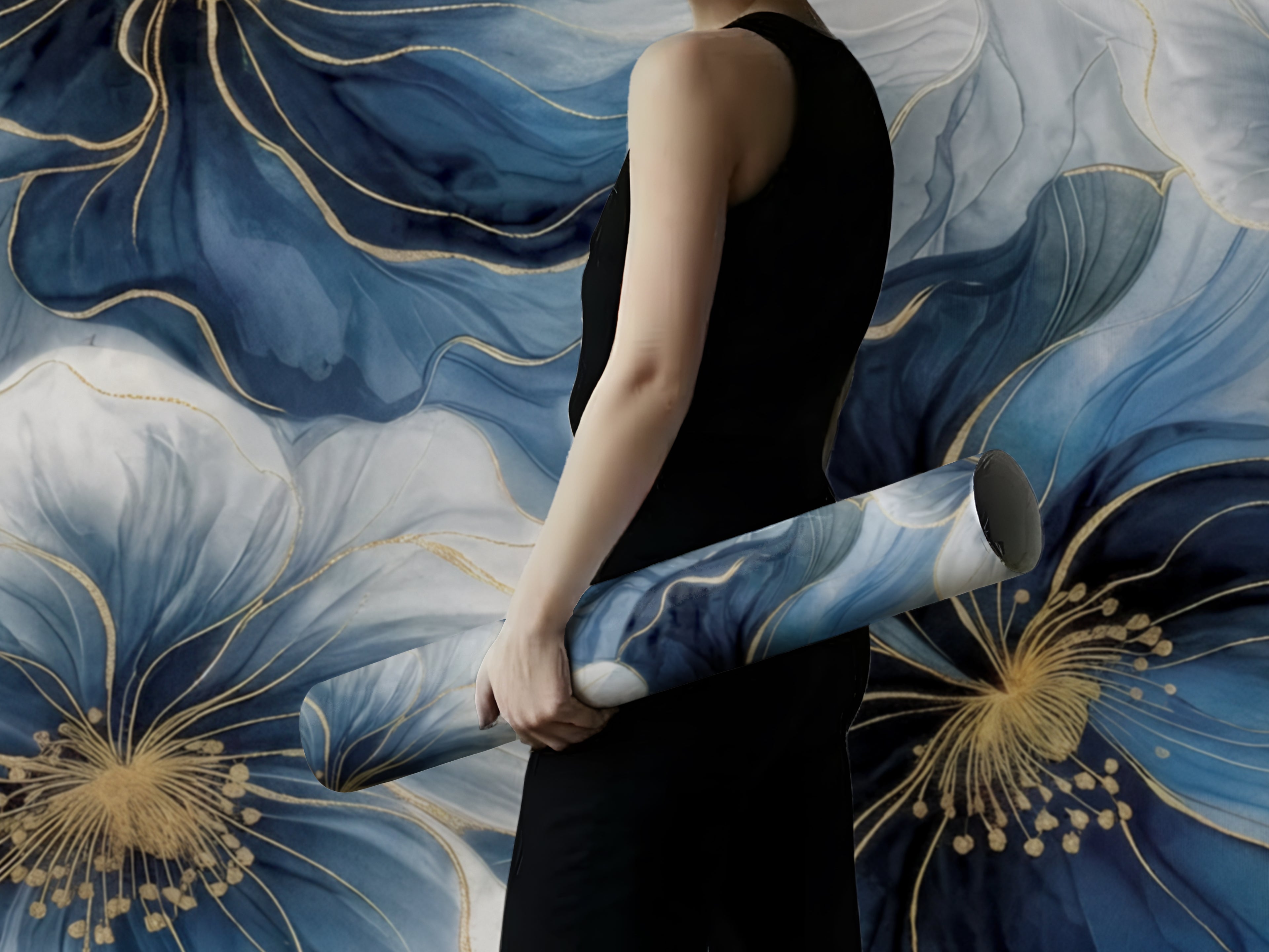Midnight Bloom — Bold Florals Luxury Wallpaper Mural