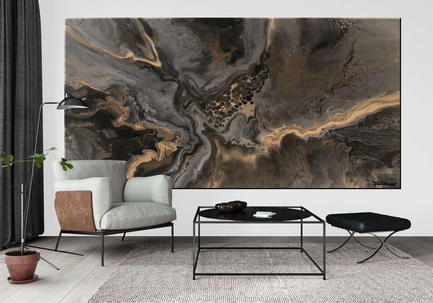 BLACK AND TAN- Giant Wall Art Decal