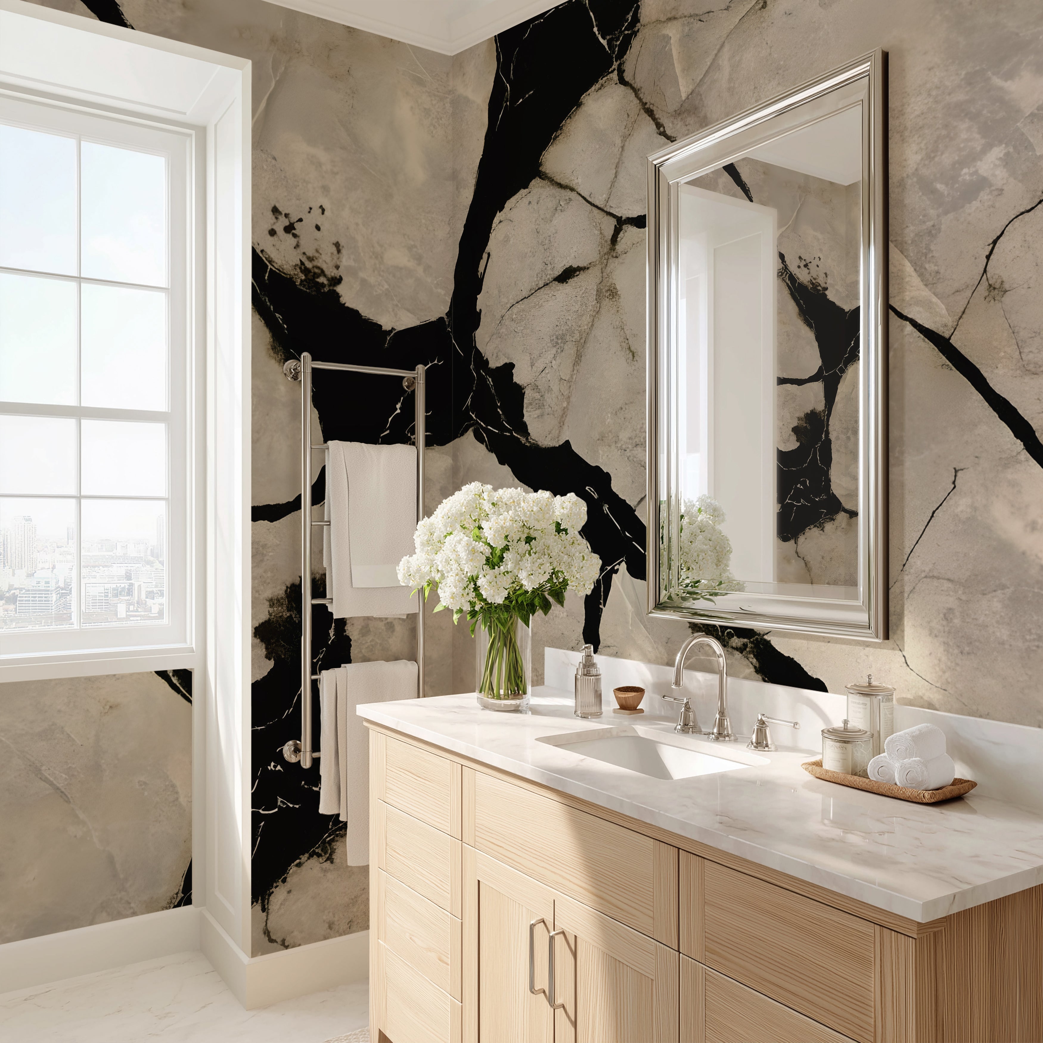 Onyx & Cream — Luxe Textures Luxury Wallpaper Mural