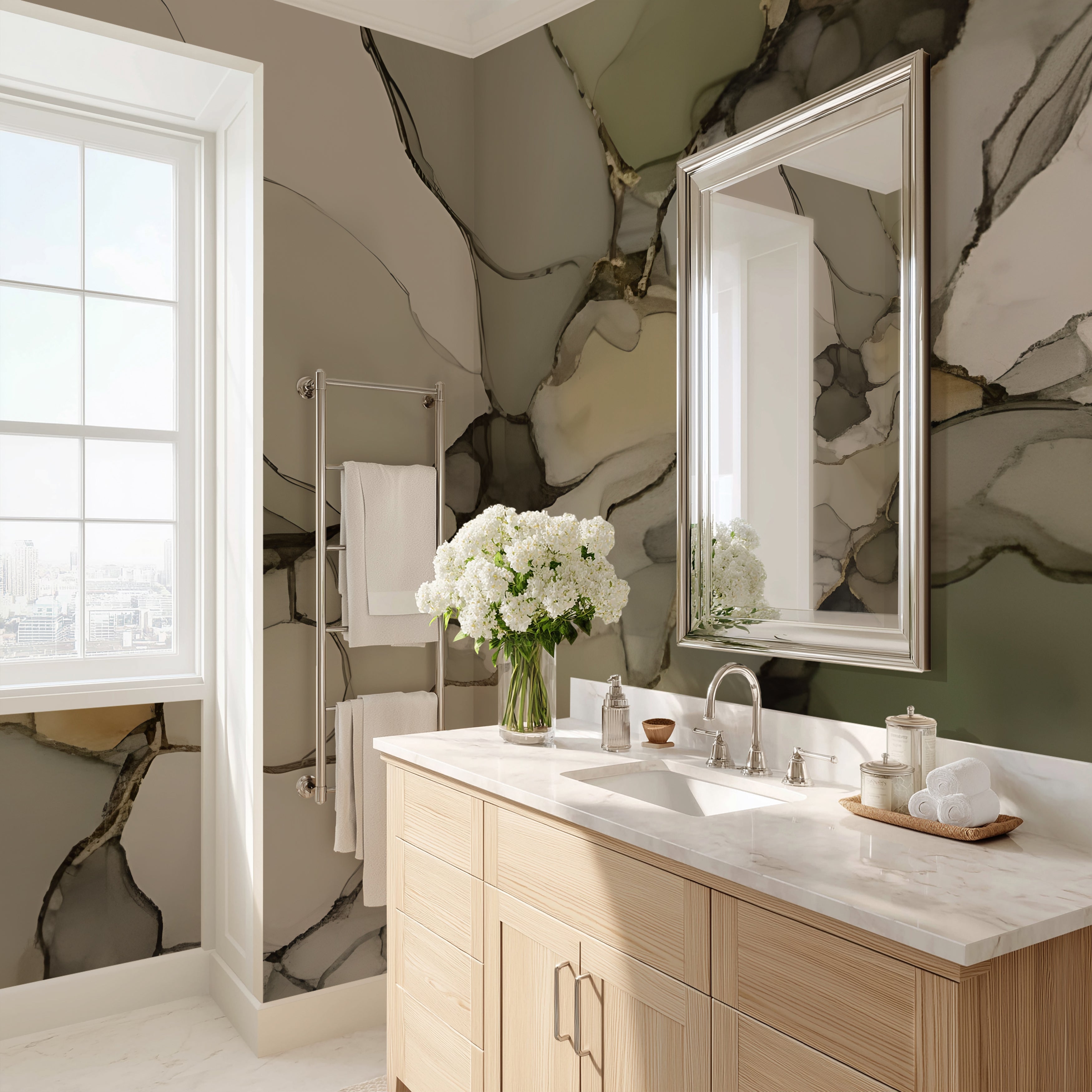 Green Earth — Abstract Luxury Wallpaper Mural