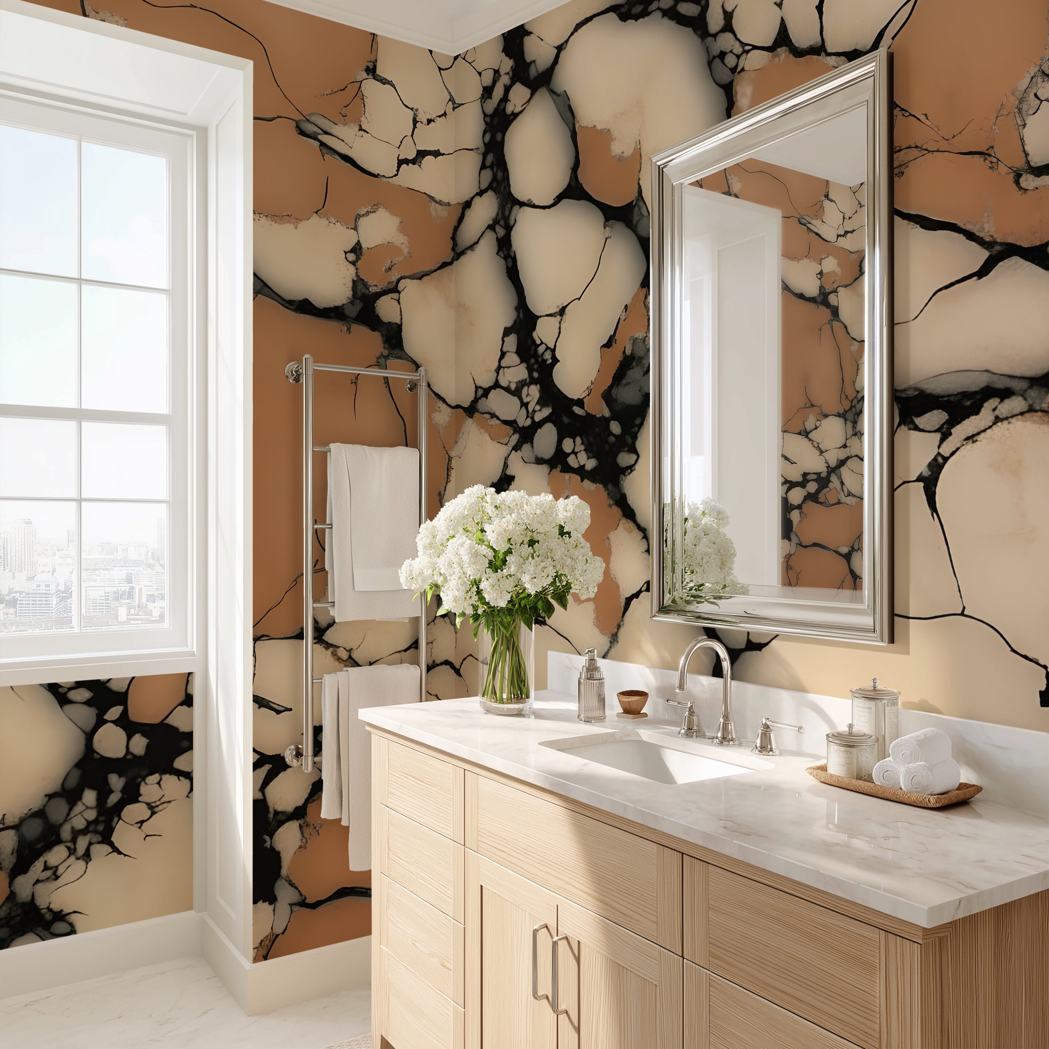 Terracotta Stone — Abstract Luxury Wallpaper Mural