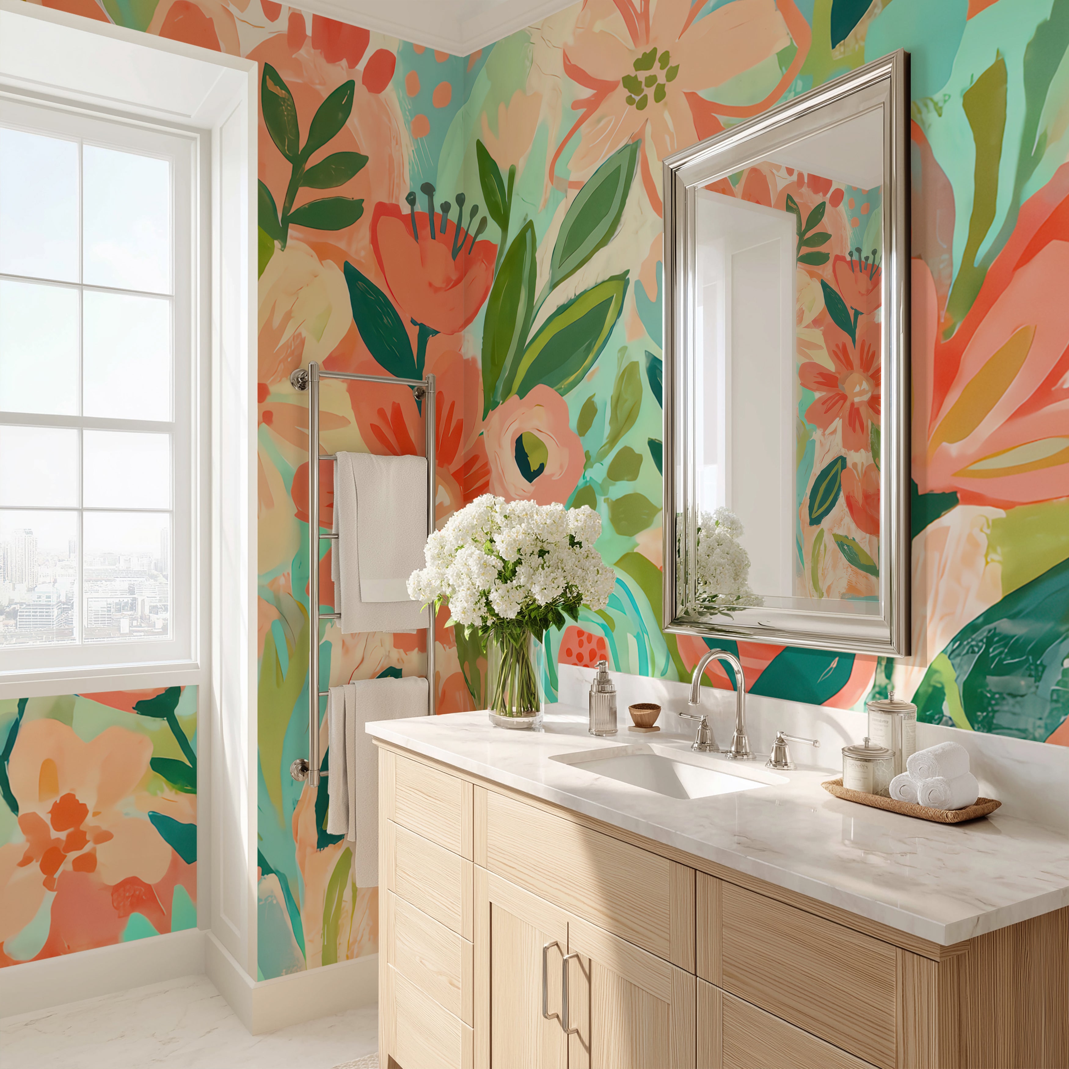 Happy Daisies —  Bold Florals Luxury Wallpaper