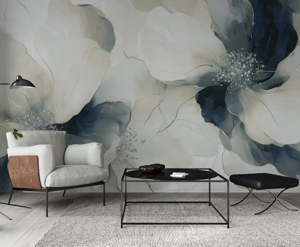 Blue Blooms - Bold Floral Luxury Wallpaper Murals
