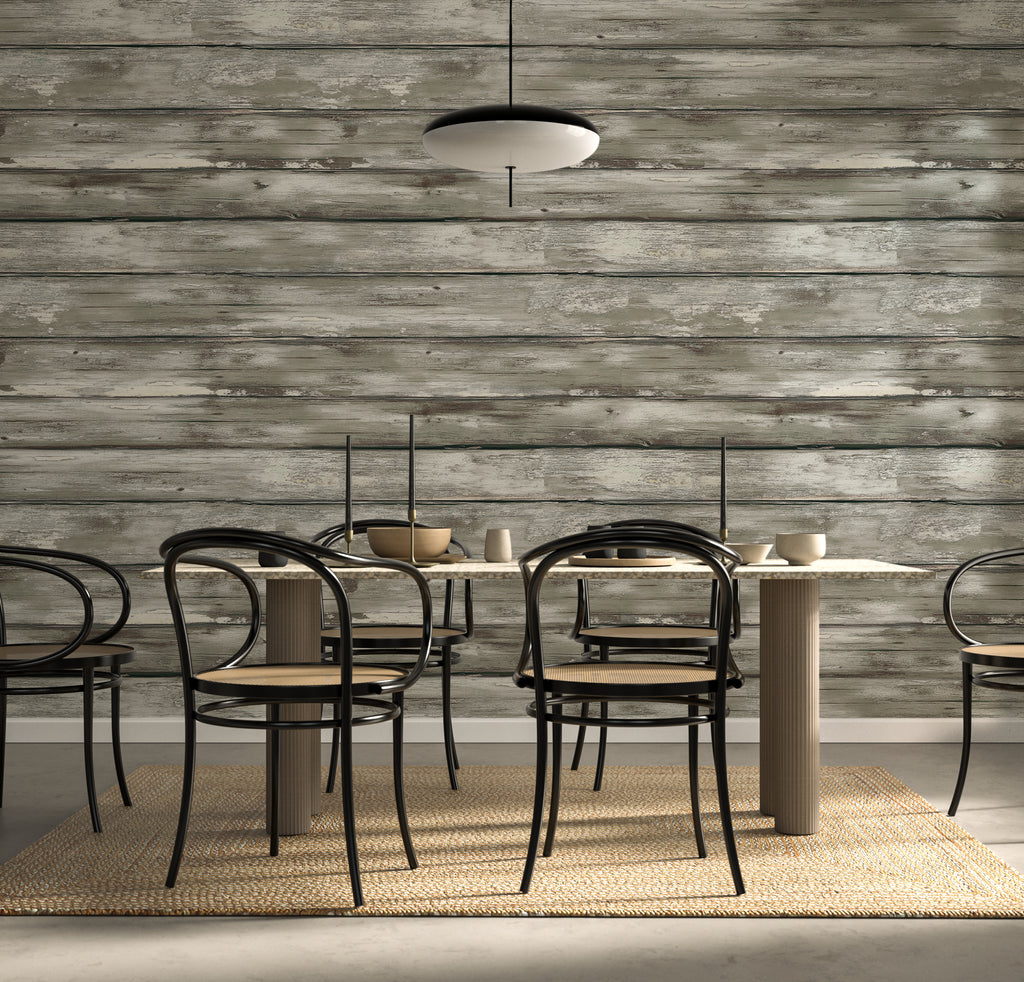 Weathered Wooden Plank  —  Rustic Farmhouse Luxury Wallpaper Mural
