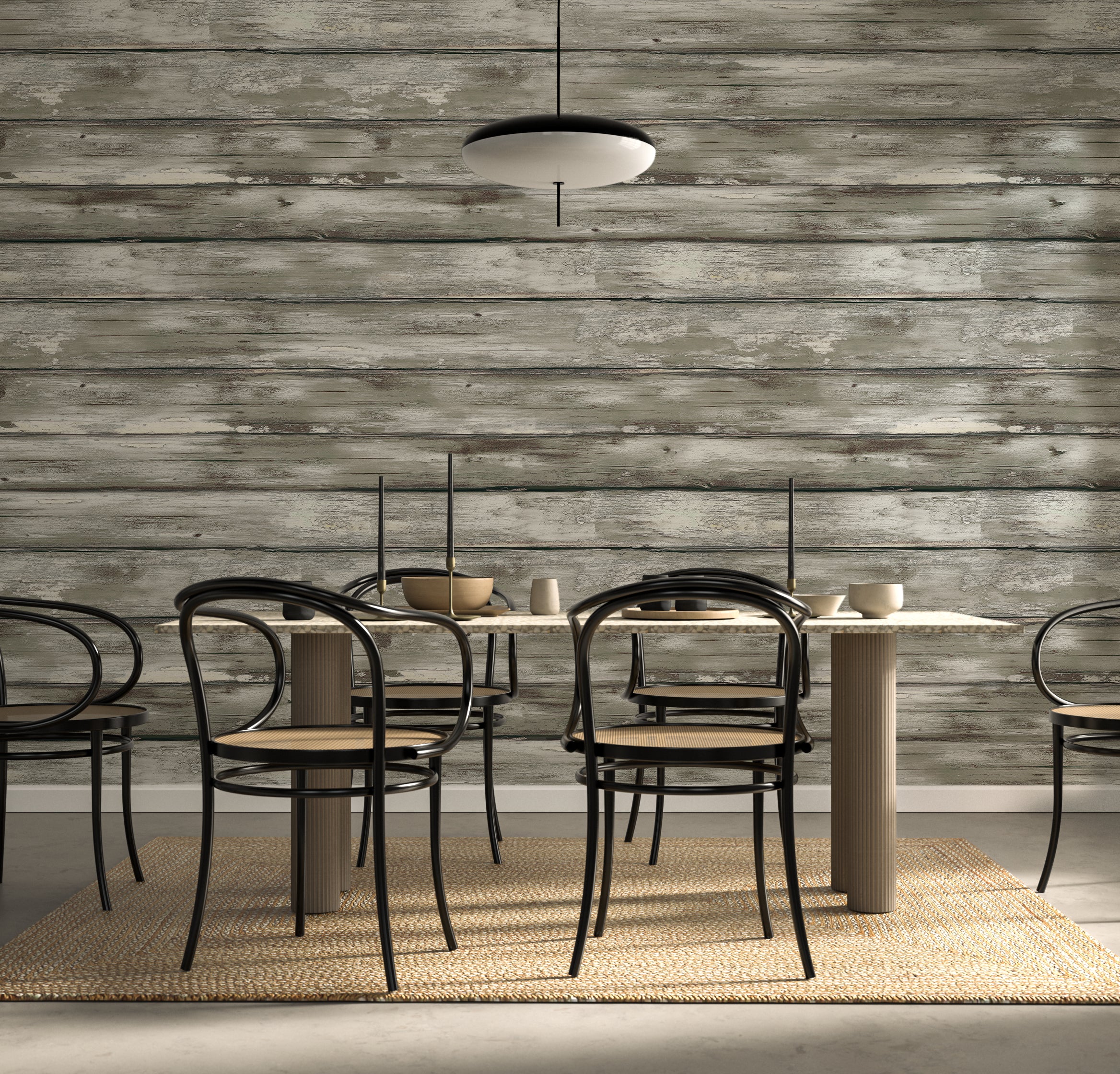 Weathered Wooden Plank  —  Rustic Farmhouse Luxury Wallpaper Mural