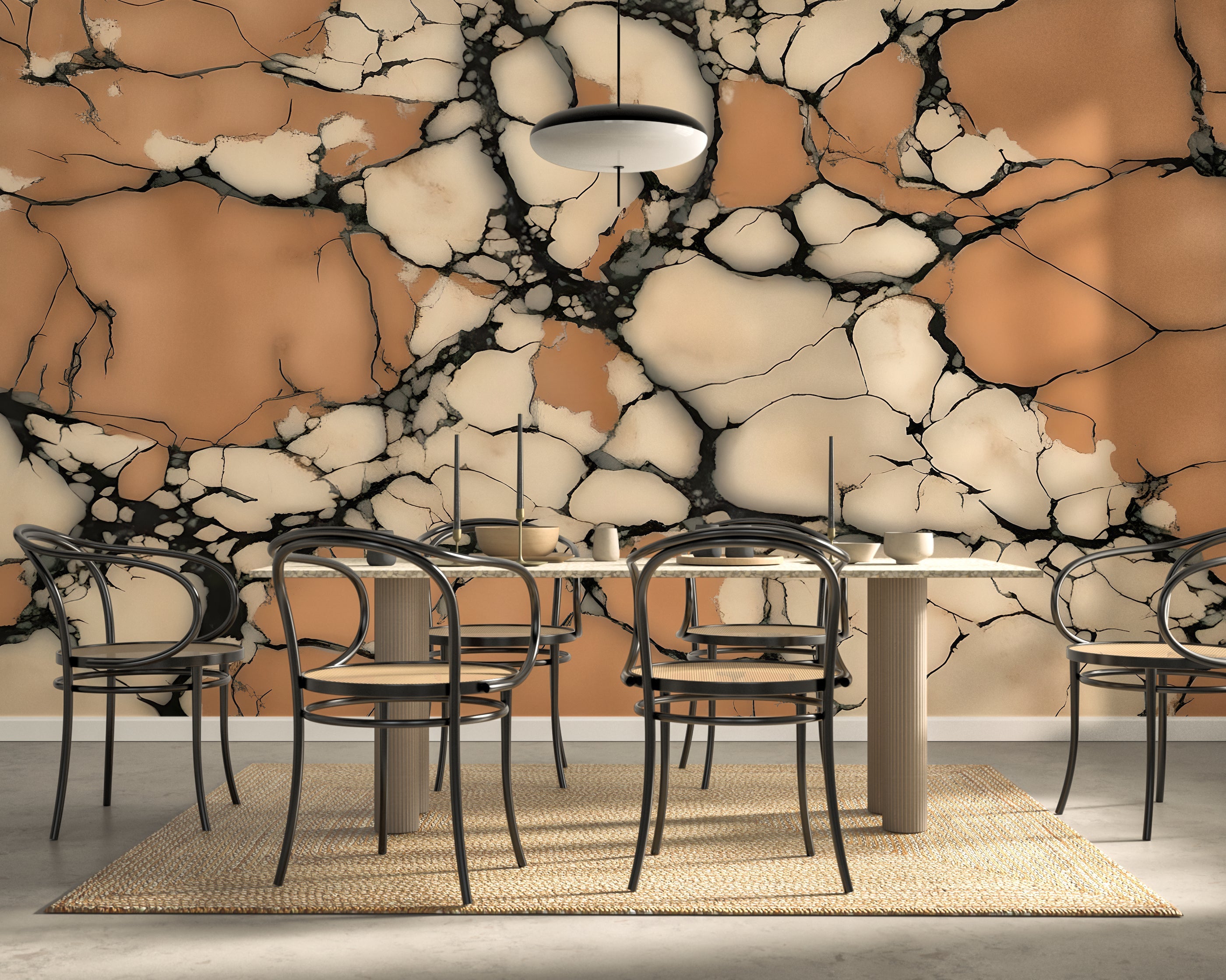 Terracotta Stone — Abstract Luxury Wallpaper Mural