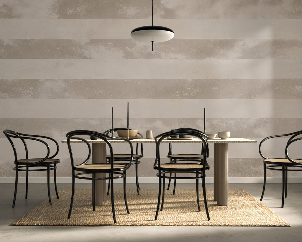 Horizontal Stripes in Toast - Classic Stripes Luxury Wallpaper Mural