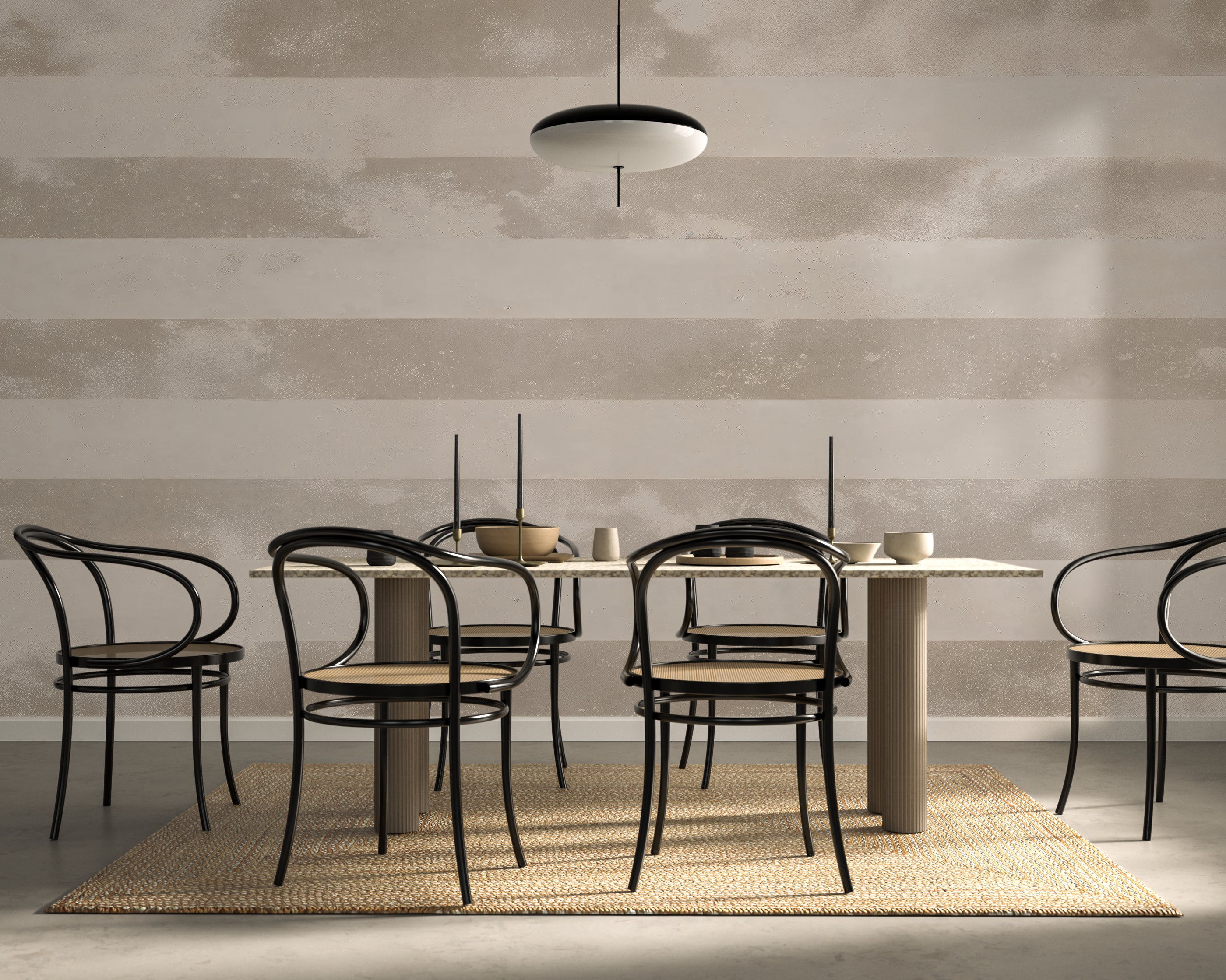 Horizontal Stripes in Toast - Classic Stripes Luxury Wallpaper Mural