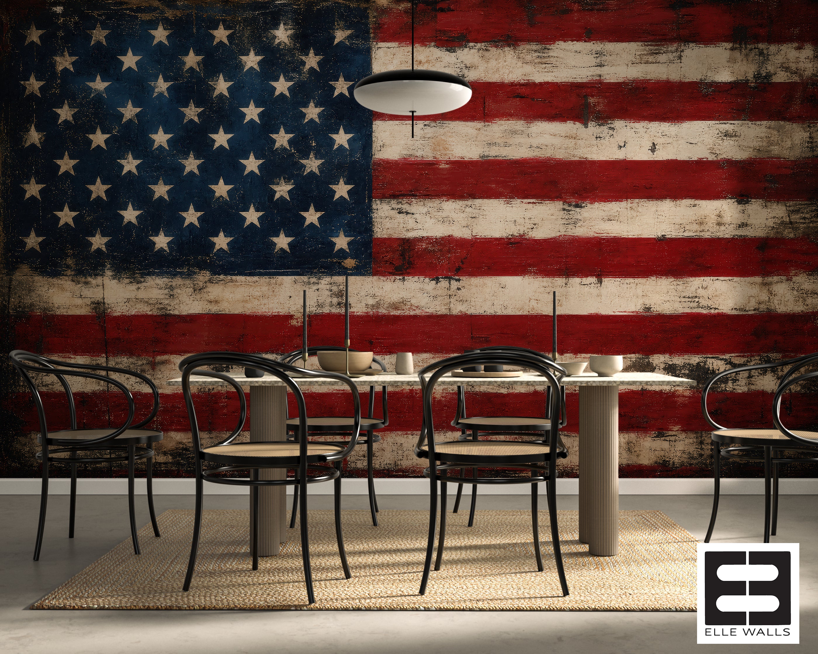 Old Glory — Rustic Farmhouse Luxury Wallpaper Mural
