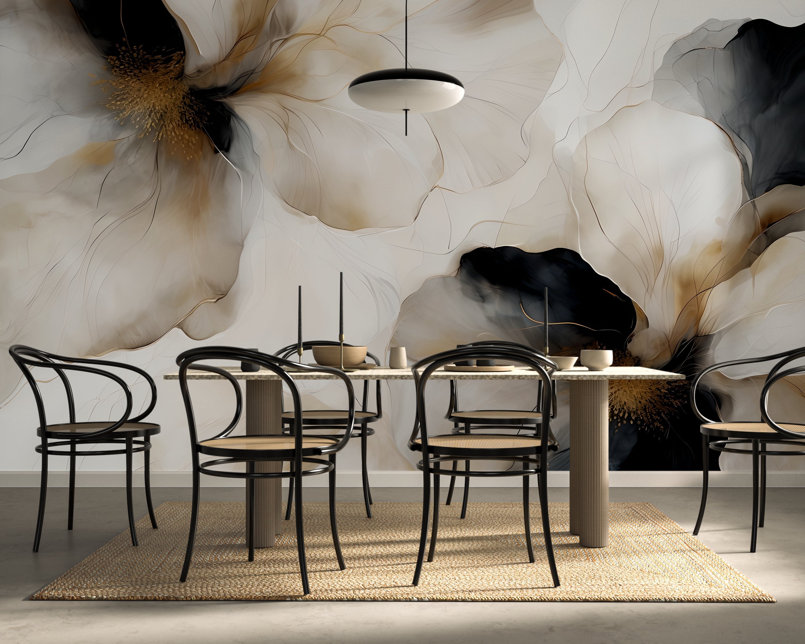 Midnight Bloom I — Bold Florals Luxury Wallpaper Mural