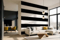 Black & White Horizontal Stripes — Classic Stripes Luxury Wallpaper Mural