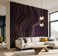 Amethyst Wavy Lines - Abstract Luxury Wallpaper Mural
