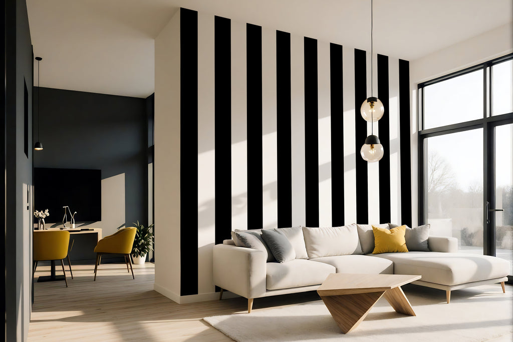 Black & White Horizontal Stripes — Classic Stripes Luxury Wallpaper Mural