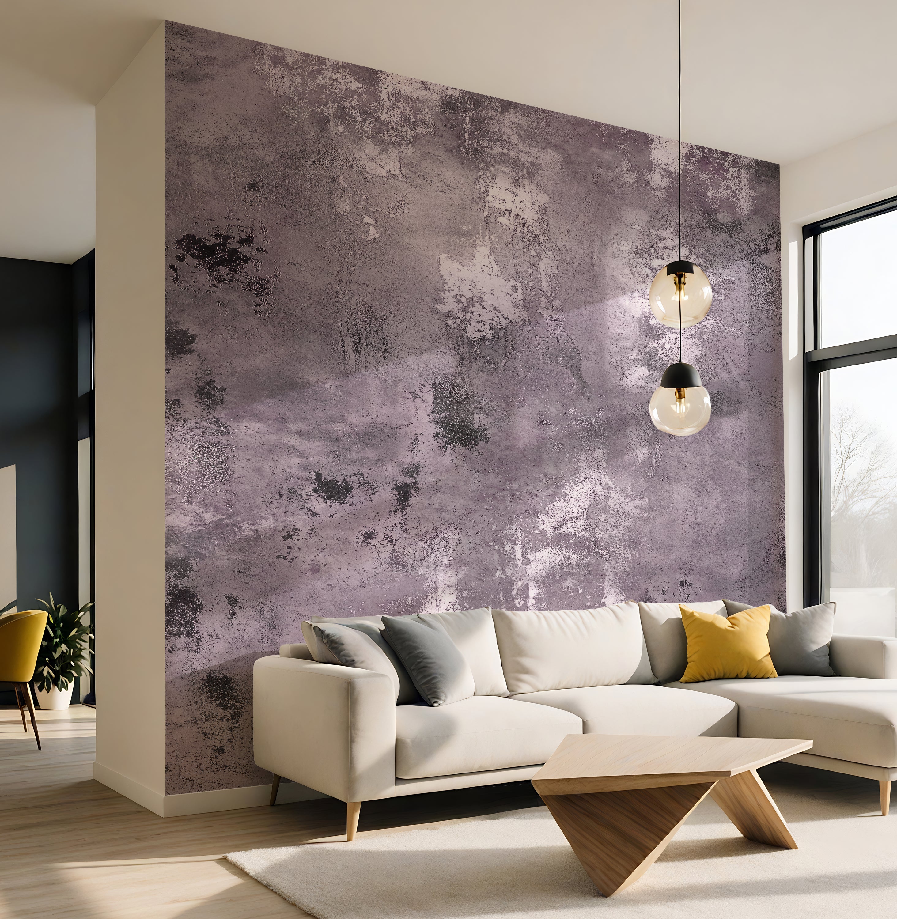 Soft Aubergine Plaster - Luxe Textures Luxury Wallpaper Mural