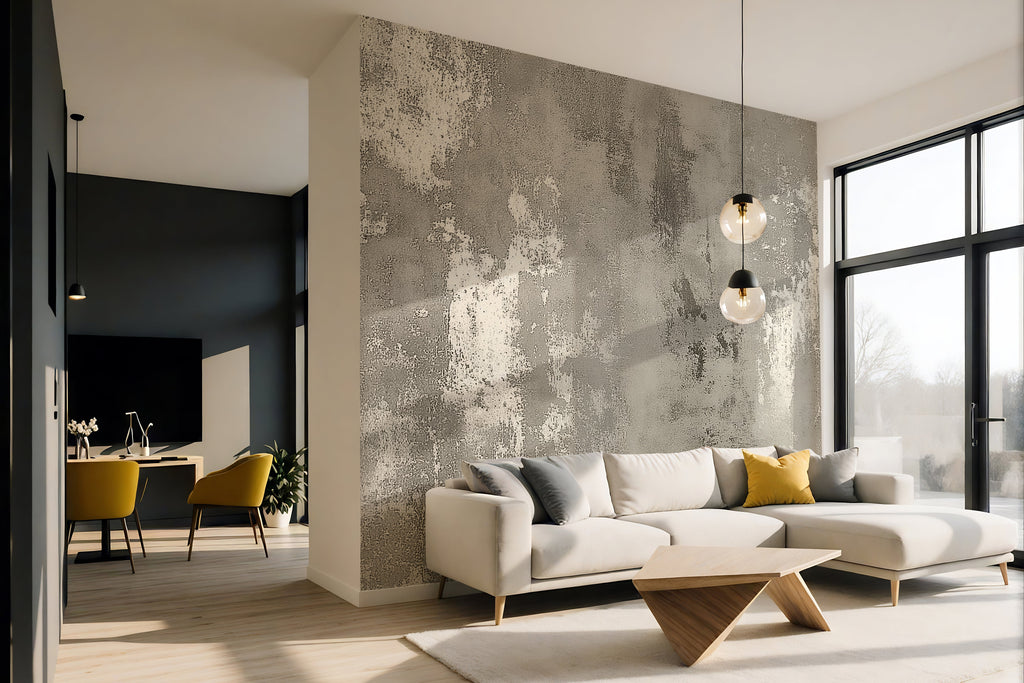 Gray & White Plaster — Luxe Textures Luxury Wallpaper Mural