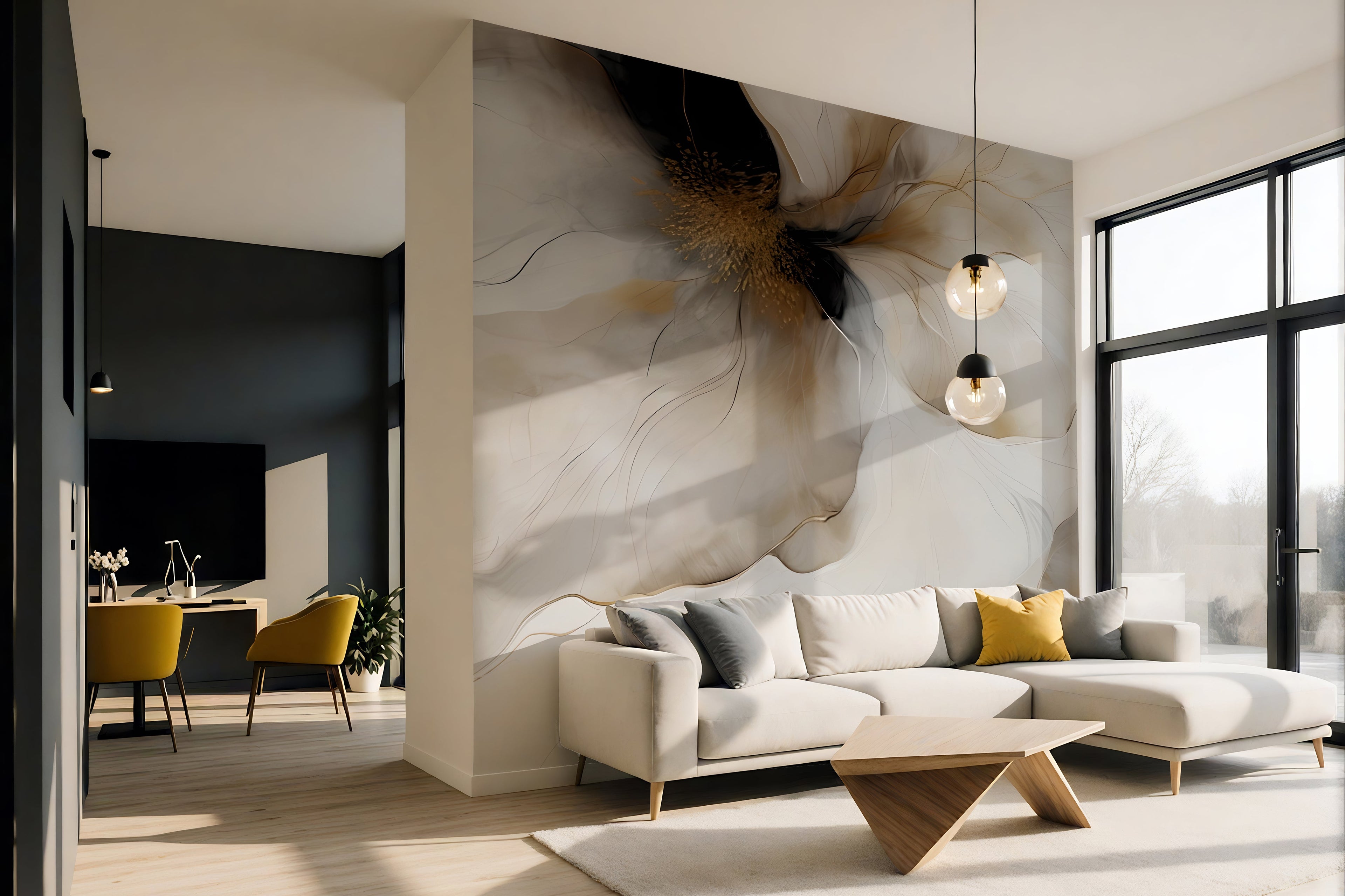 Midnight Bloom I — Bold Florals Luxury Wallpaper Mural