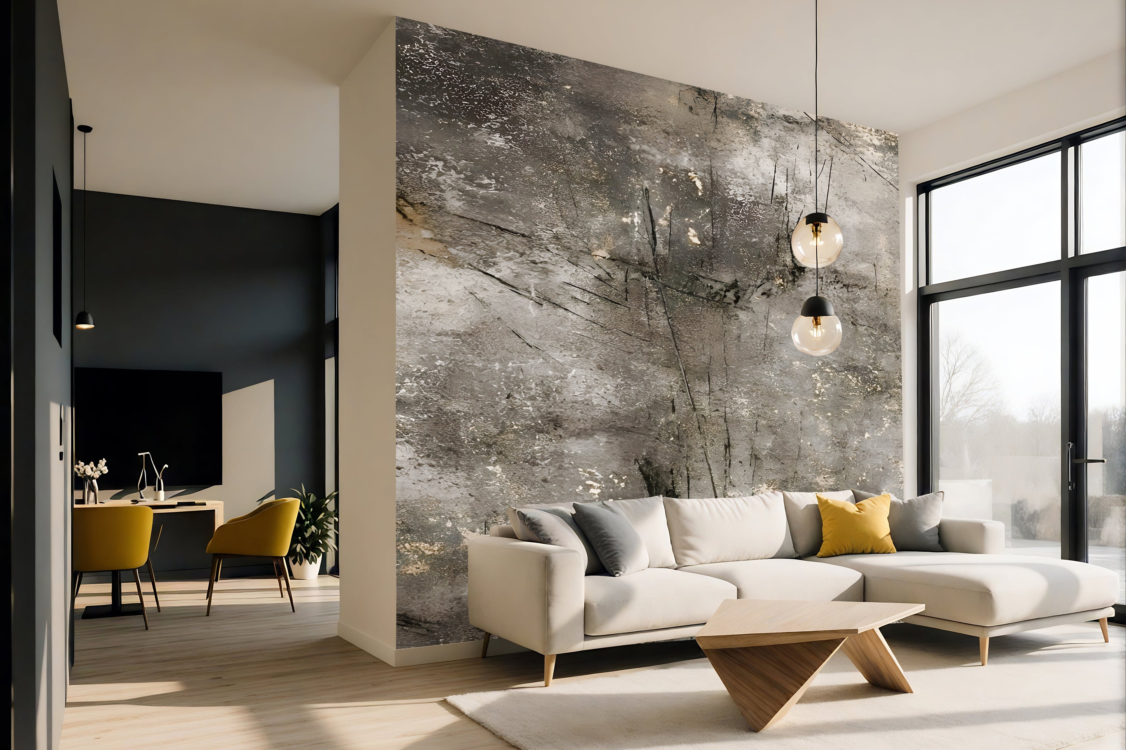 Distressed Scratched Concrete — Luxe Textures Luxury Wallpaper Mural