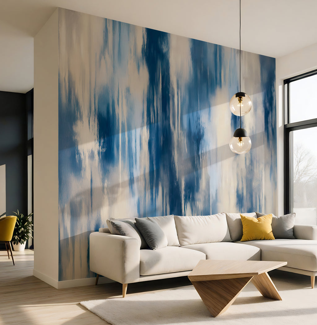 Bold Washed Ikat - Abstract Luxury Wallpaper Murals