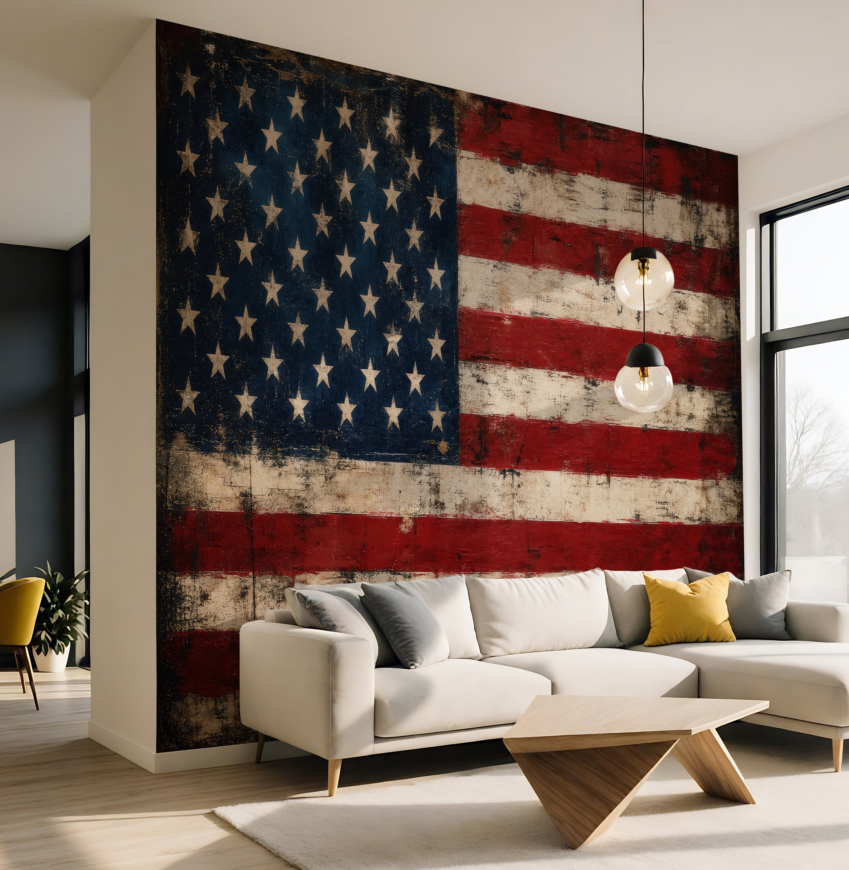 Old Glory — Rustic Farmhouse Luxury Wallpaper Mural