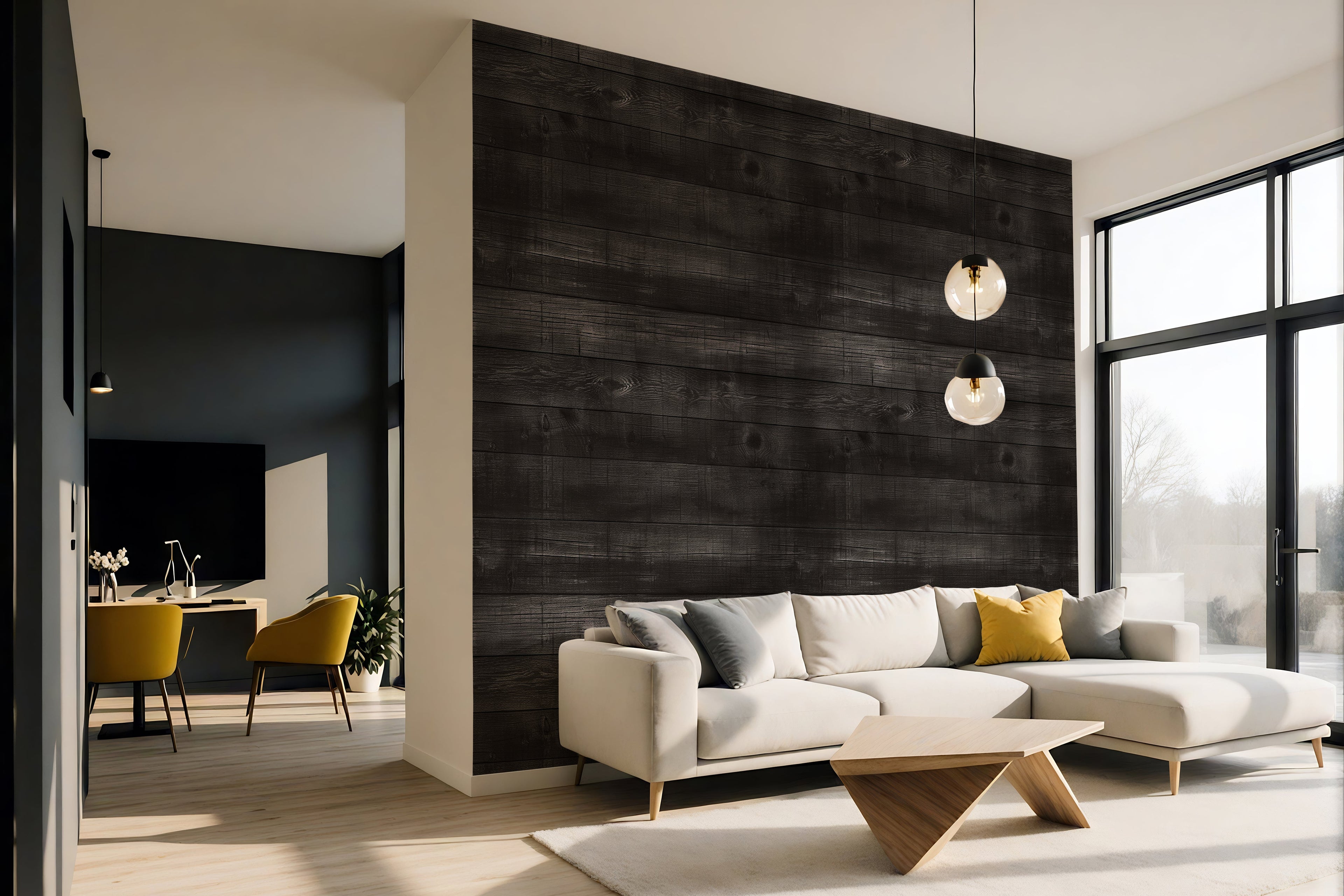 Ebony Plank — Rustic Farmhouse Luxury Wallpaper Mural