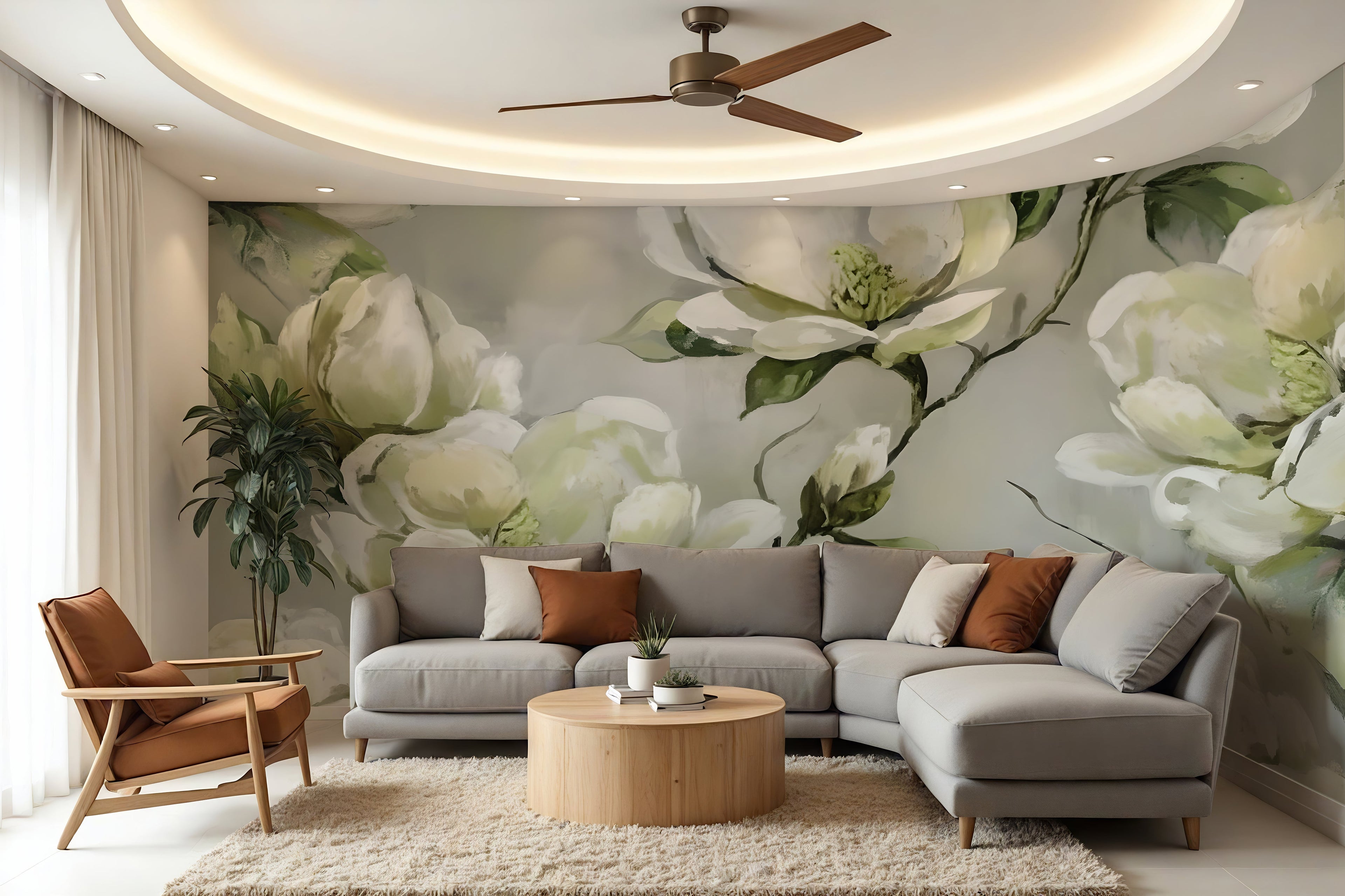 Watercolor Magnolias — Bold Florals Luxury Wallpaper Mural