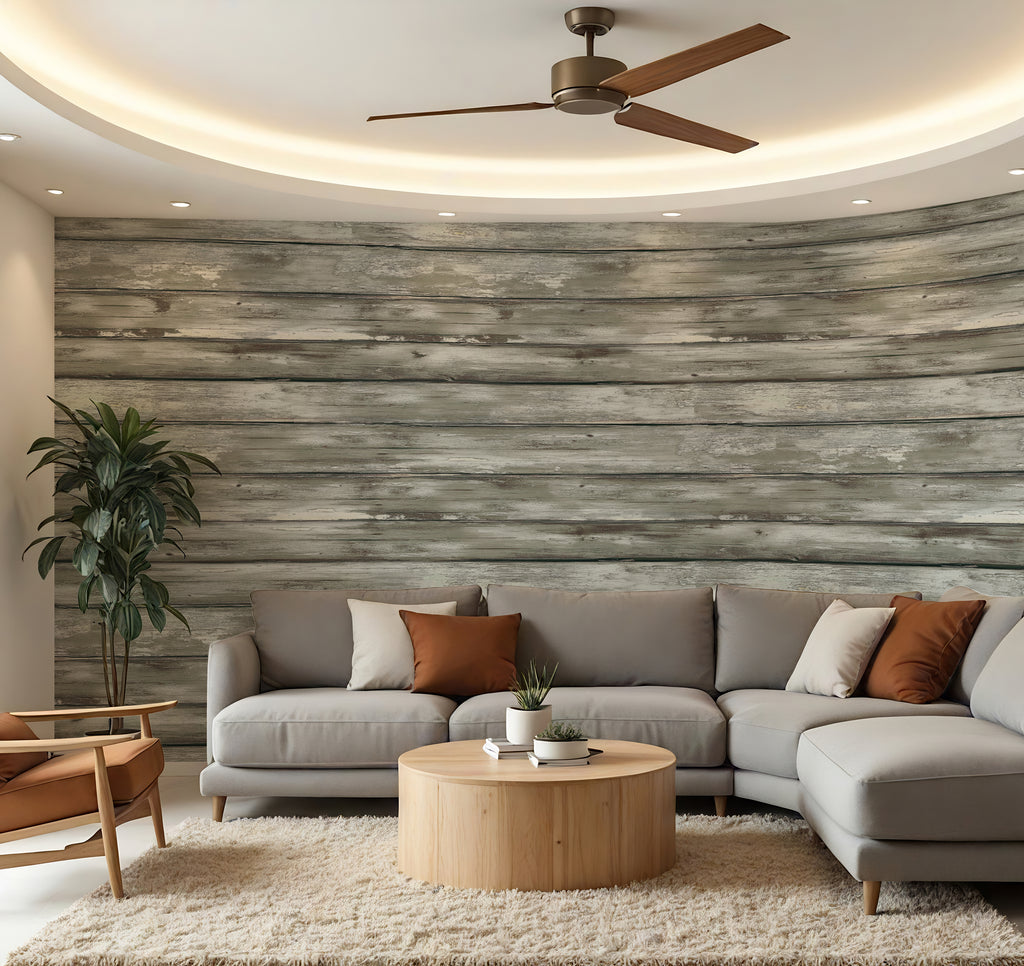 Weathered Wooden Plank  —  Rustic Farmhouse Luxury Wallpaper Mural