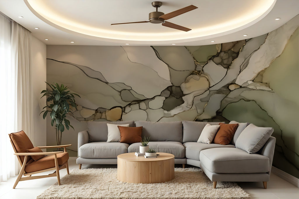 Green Earth — Abstract Luxury Wallpaper Mural