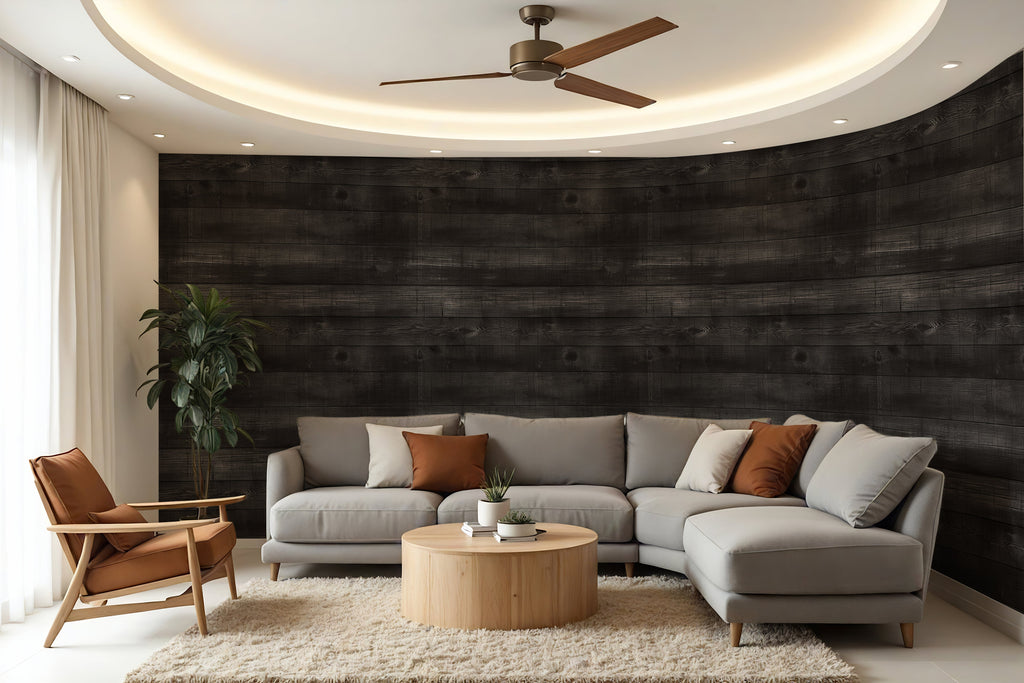 Ebony Plank — Rustic Farmhouse Luxury Wallpaper Mural