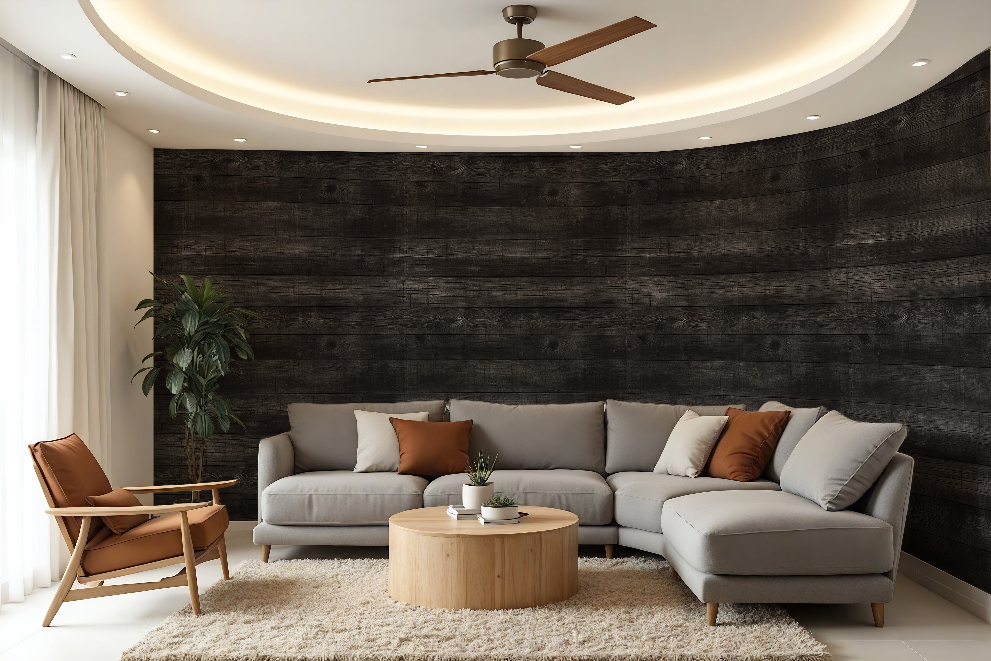 Ebony Plank — Rustic Farmhouse Luxury Wallpaper Mural