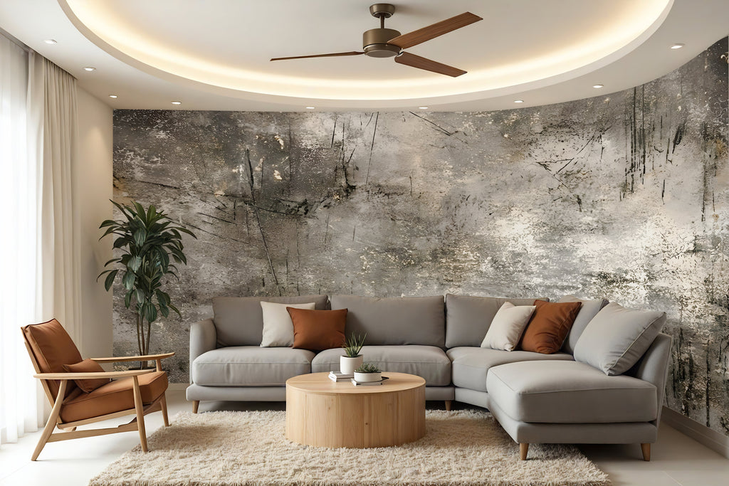 Distressed Scratched Concrete — Luxe Textures Luxury Wallpaper Mural