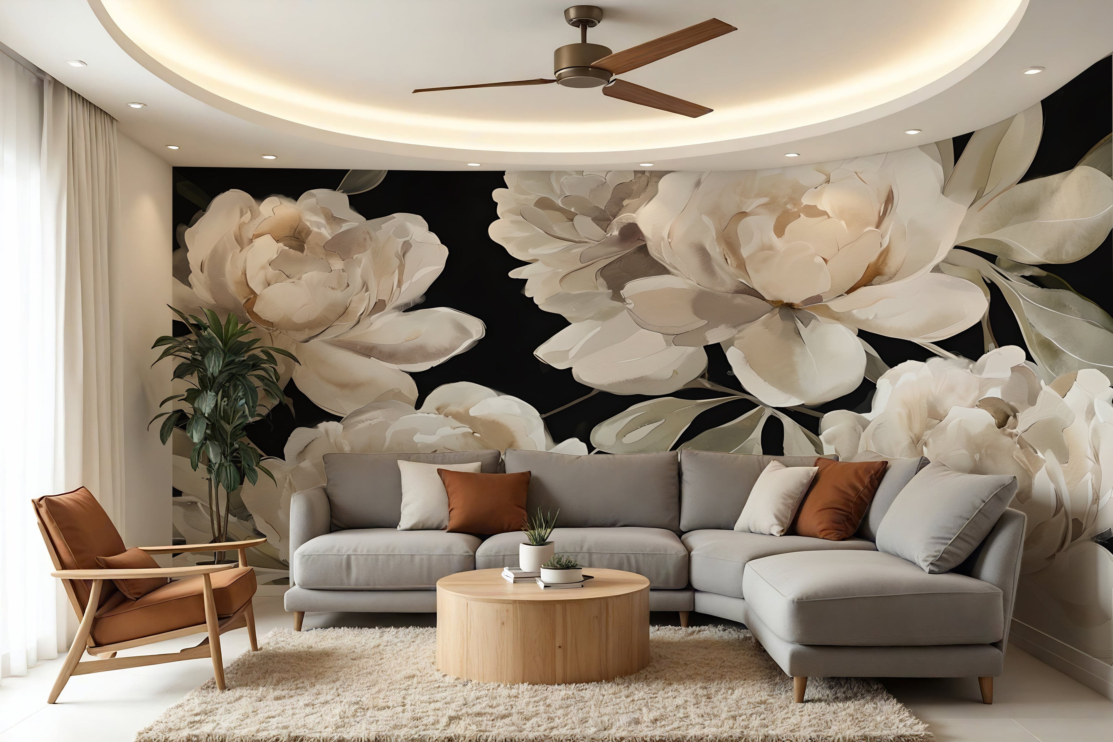 Painted Peony — Bold Florals Luxury Wallpaper Mural