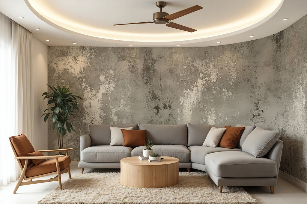 Gray & White Plaster — Luxe Textures Luxury Wallpaper Mural