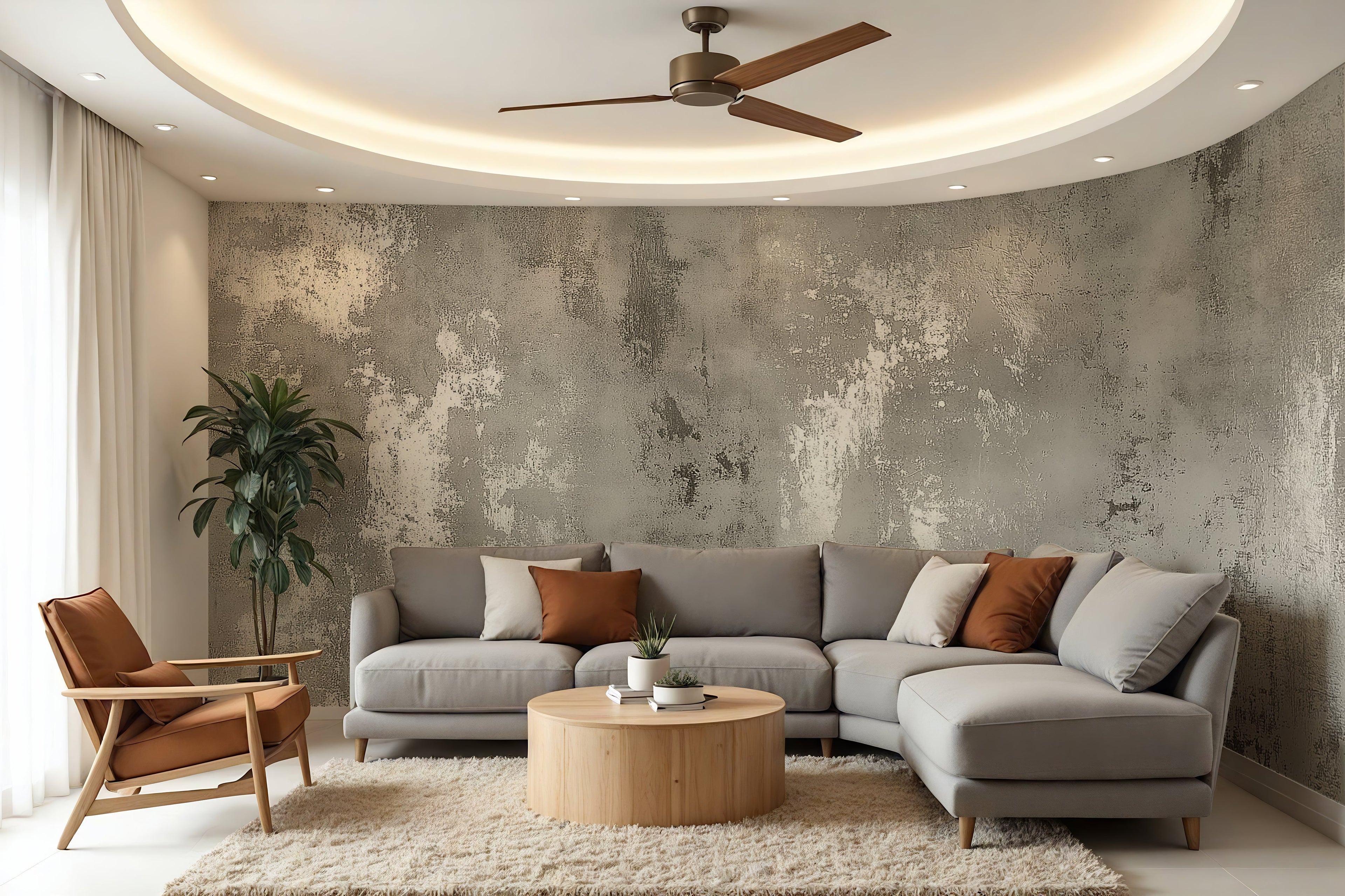 Gray & White Plaster — Luxe Textures Luxury Wallpaper Mural
