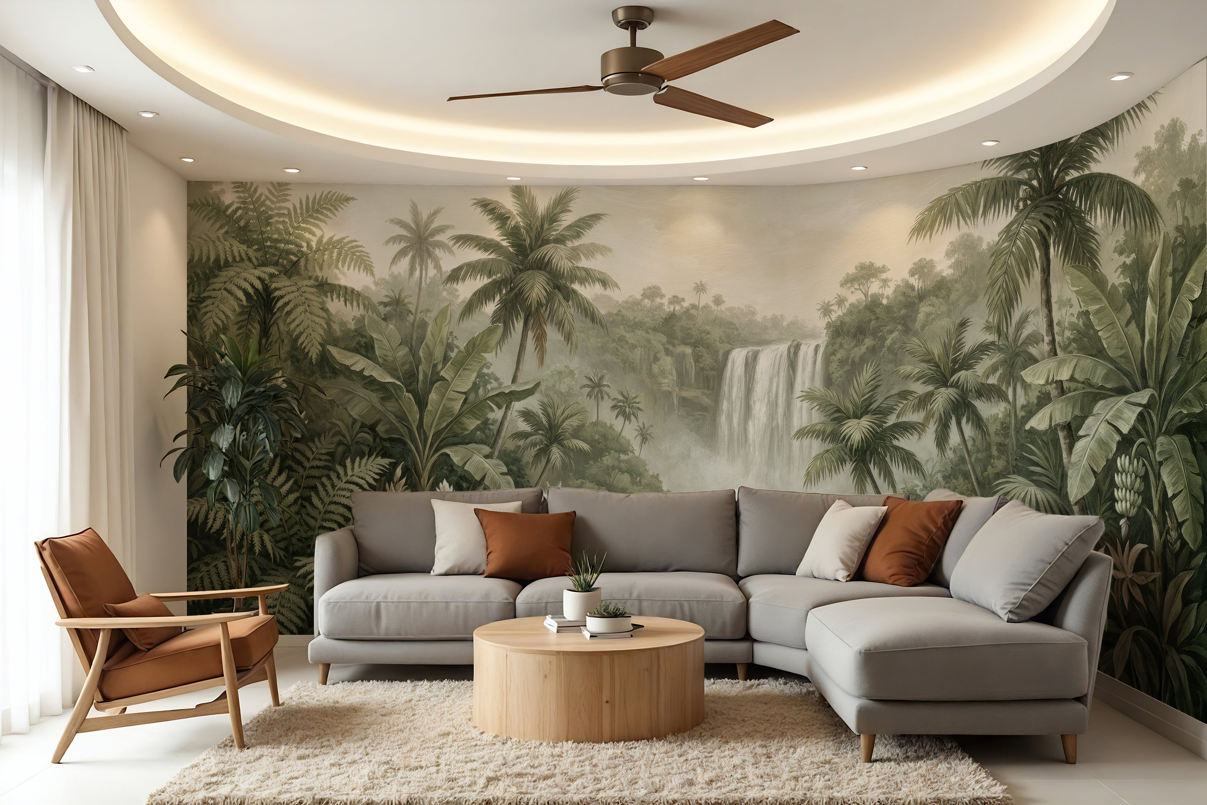Tropical Waterfall - Coastal & Nature Luxury Wallpaper Mural