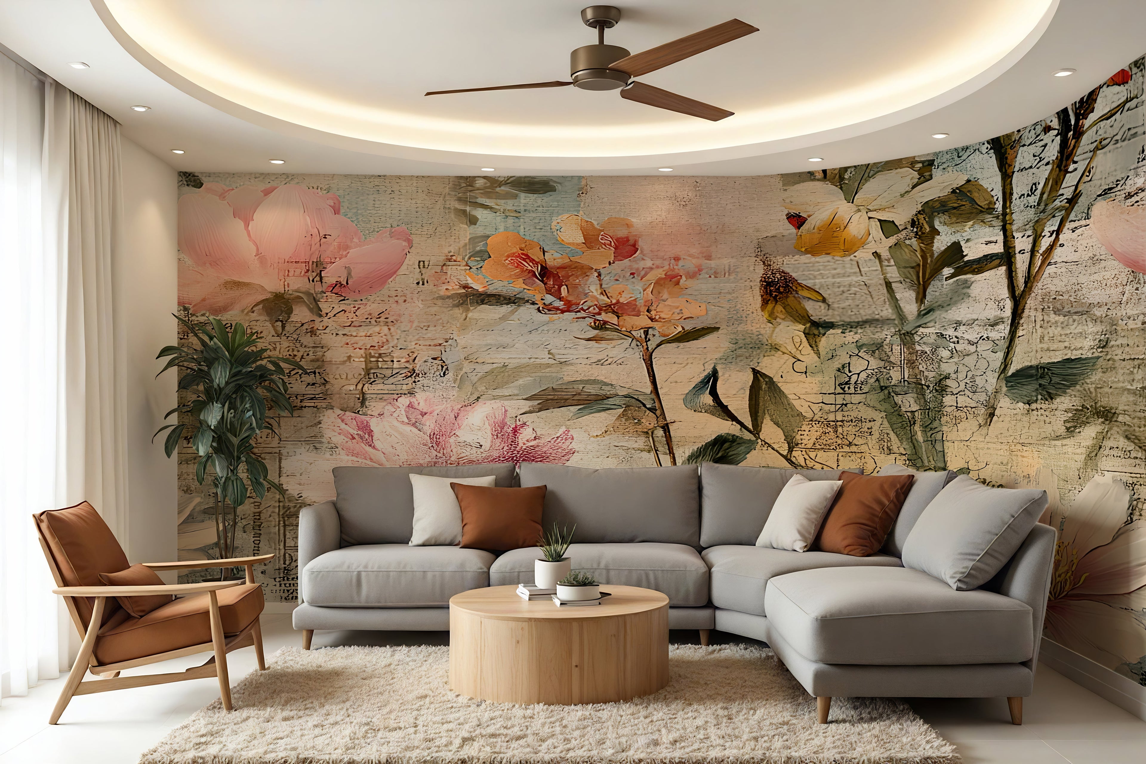 Floral Whimsy — Bold Florals Luxury Wallpaper Mural