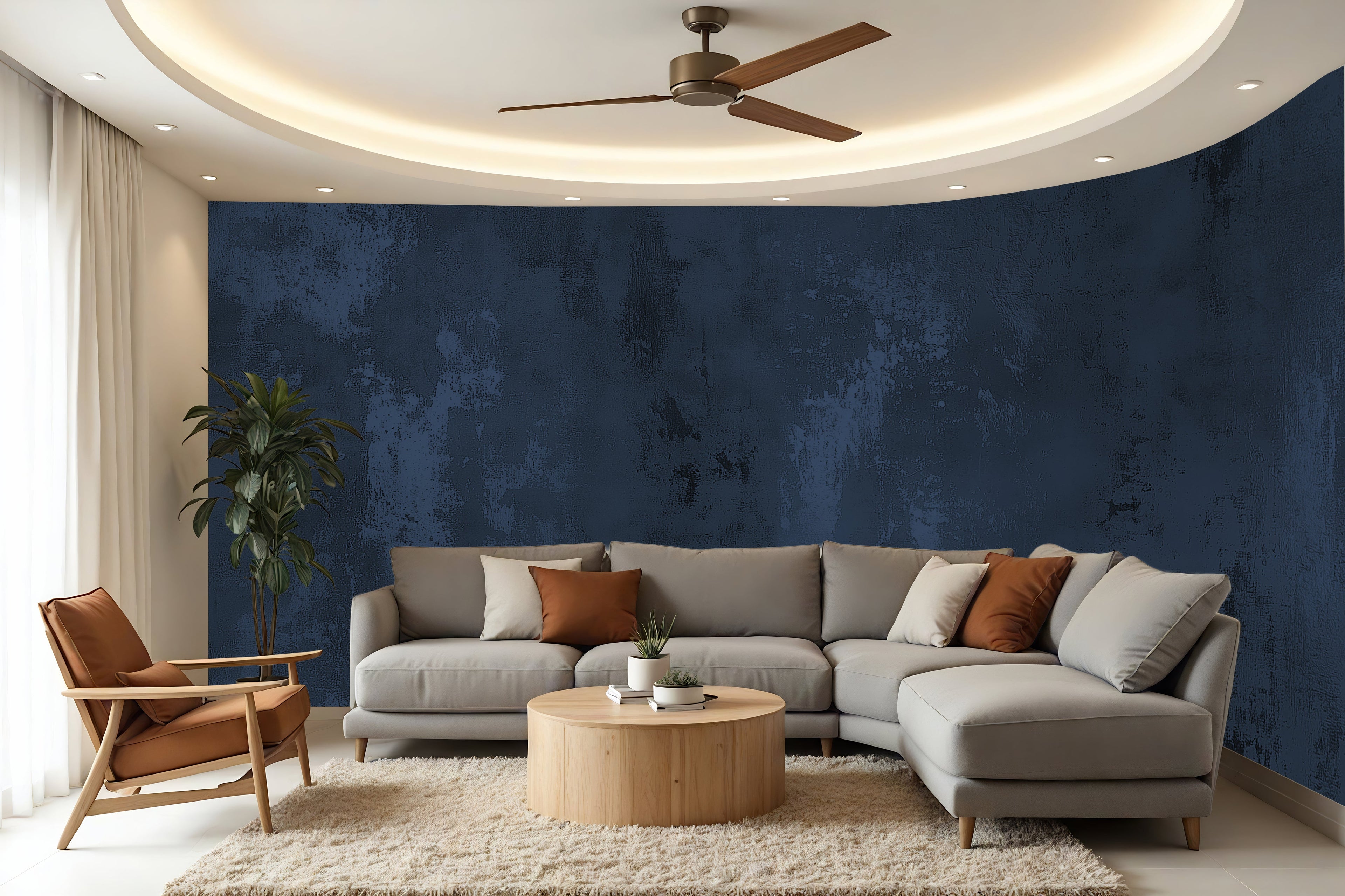 Navy Plaster — Luxe Textures Luxury Wallpaper Mural